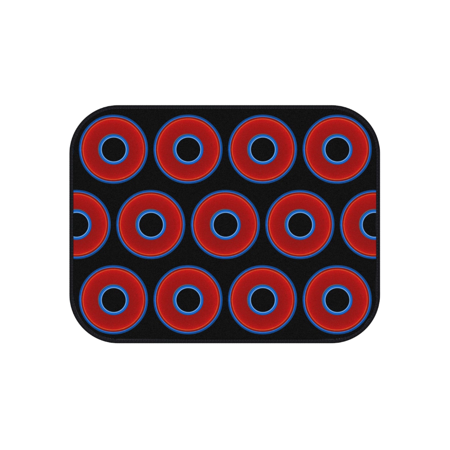 Contacted Car Mats - vivid donut print w/black background