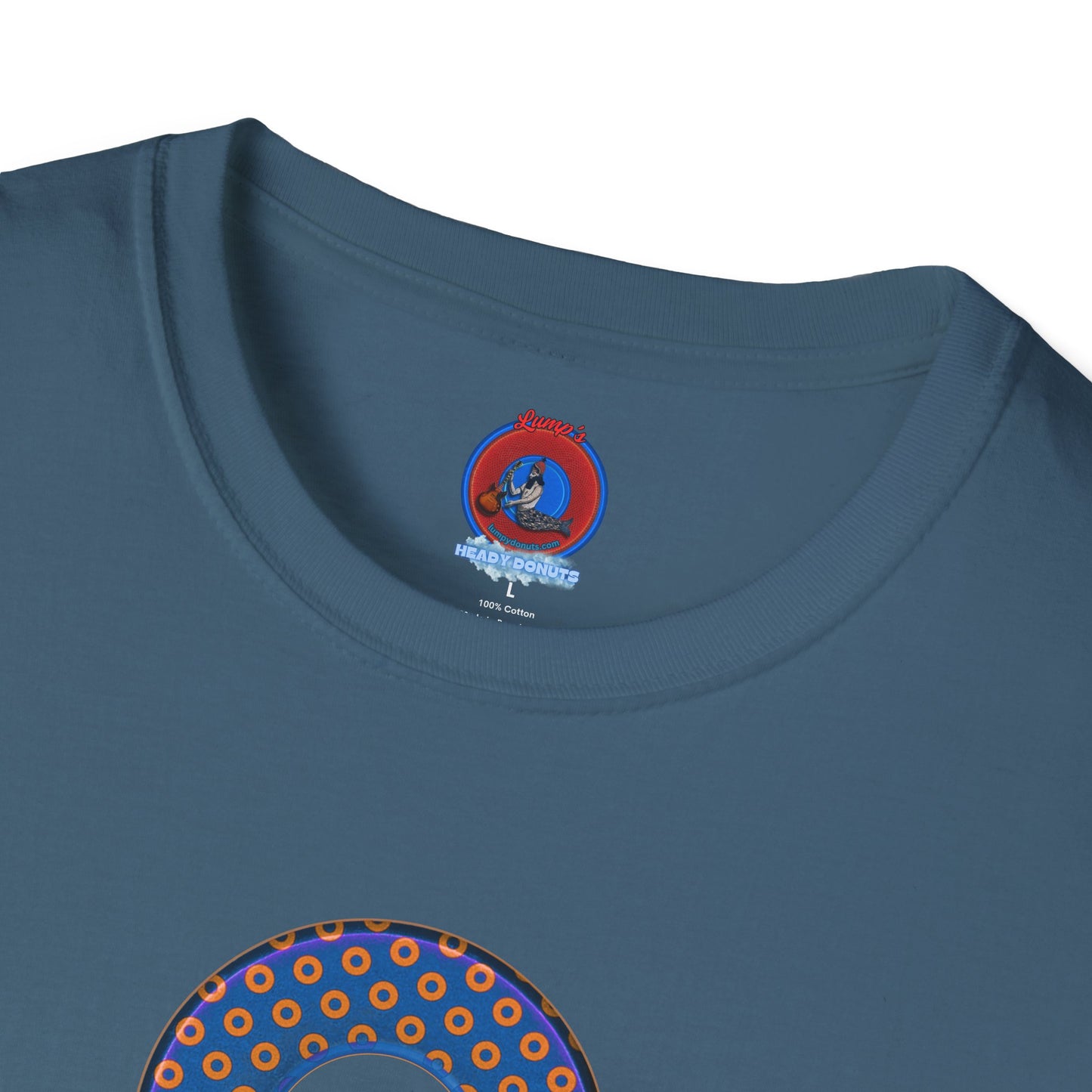 Plain Donuts/Unisex Soft-Style - "Plain Electric Paradoxical Donuts" - orange/blue donuts