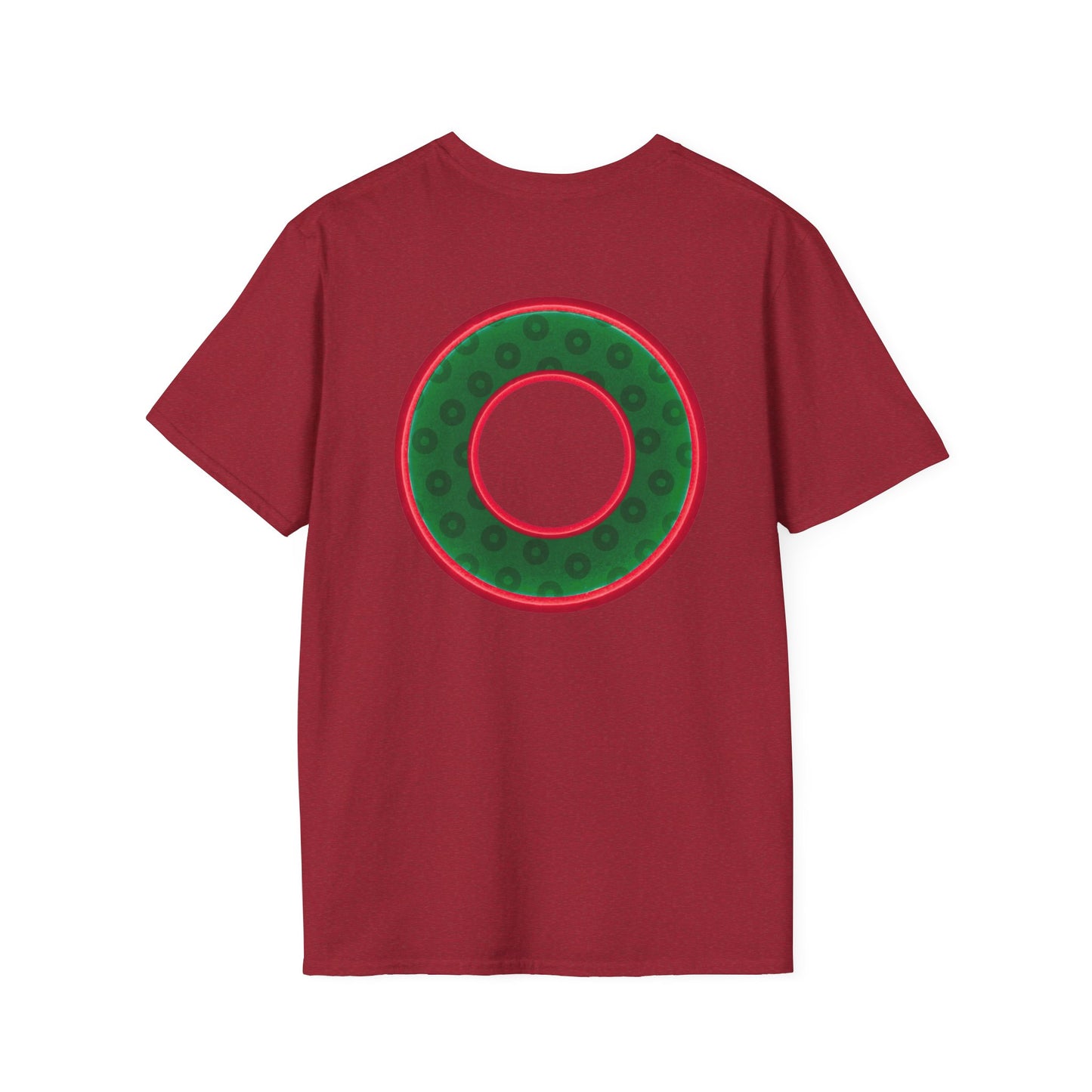 Plain Donuts/Unisex Soft-Style - "Plain Wide Mouthed Paradoxical Donuts" - dark green/red donuts