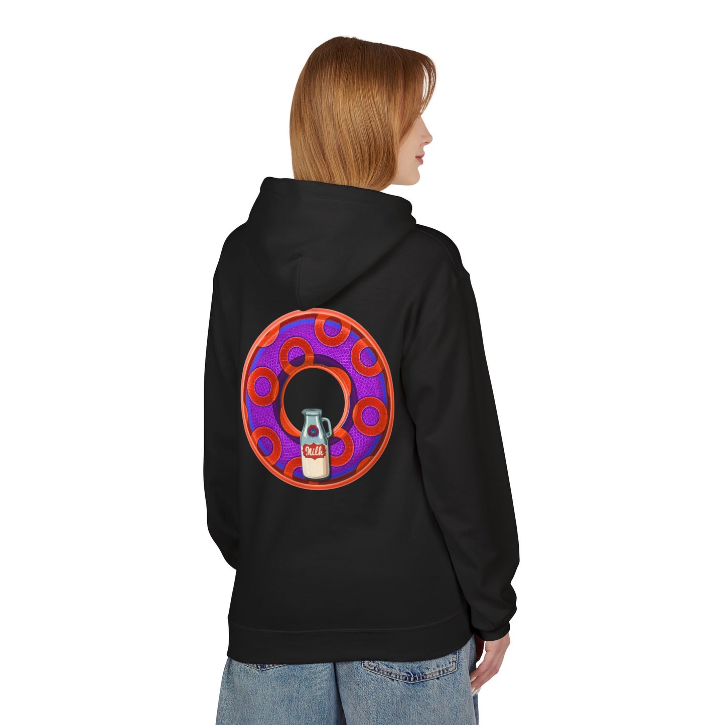 Fleece Harry Hoodies [Midweight Soft-style] - "Wooked Cream Dairy - YEMSG Donut" - blue/blue rustic paradox donut - variant 6