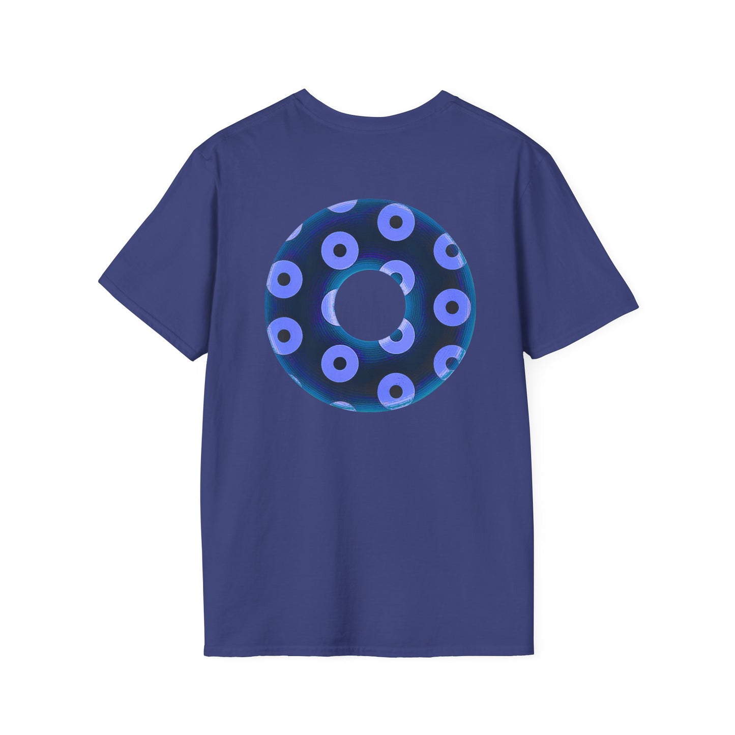 Plain Donuts/Unisex Soft-Style - "Plain Blimpy Paradoxical Donuts" - dark blue/Caroline blue donuts
