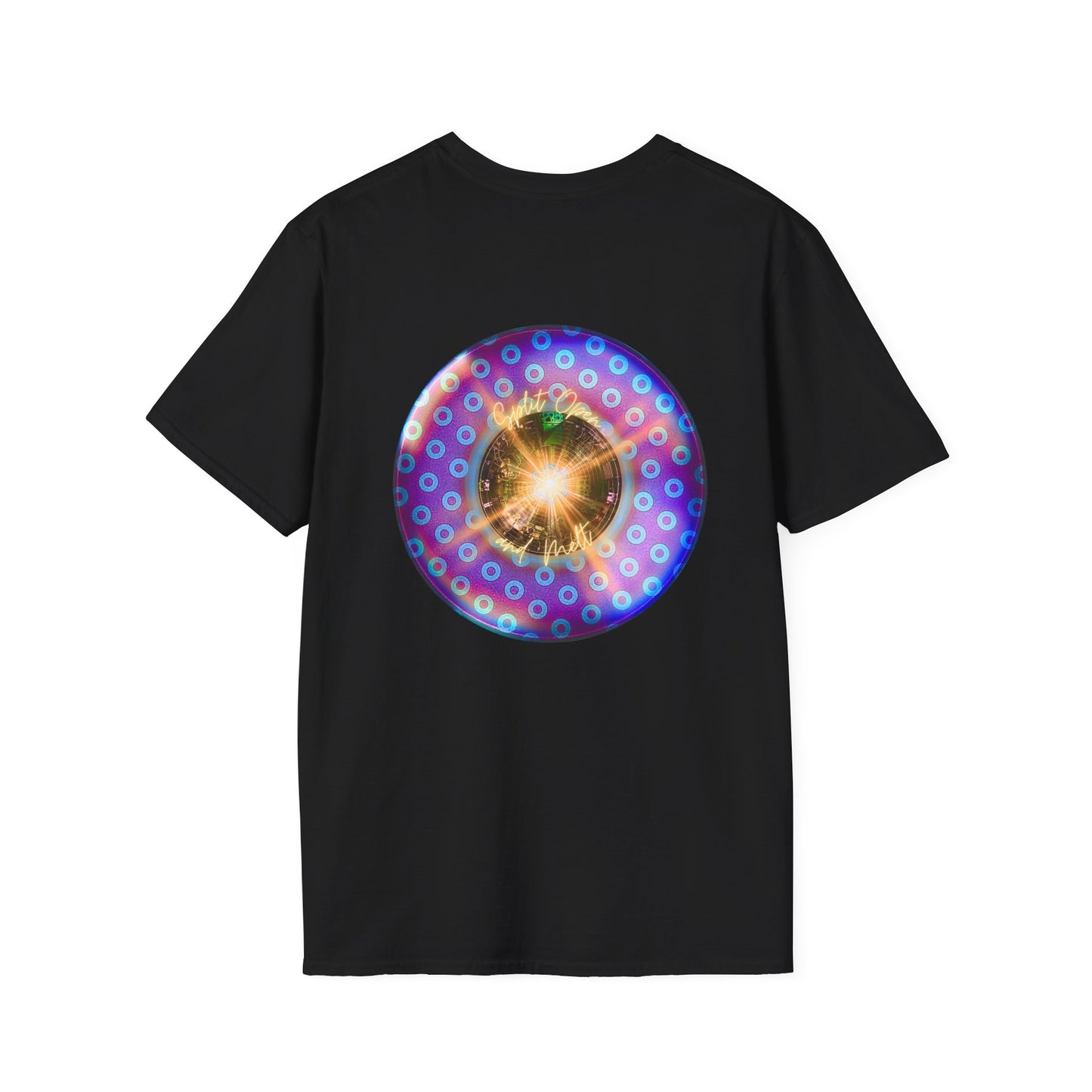Classic Donut Tee - Unisex Soft-Style - "Donut Melts" - purple/blue paradoxical donut