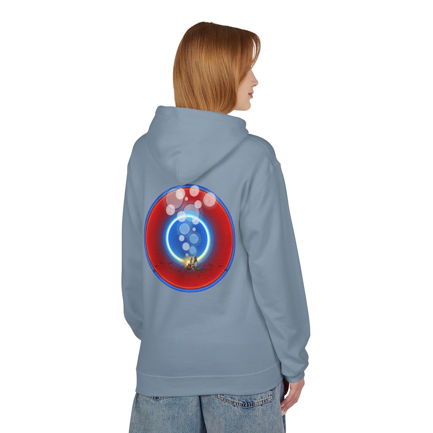 Fleece Harry Hoodies [Midweight Soft-style] - "The Bubbler's Donut" - w/rustic red donuts