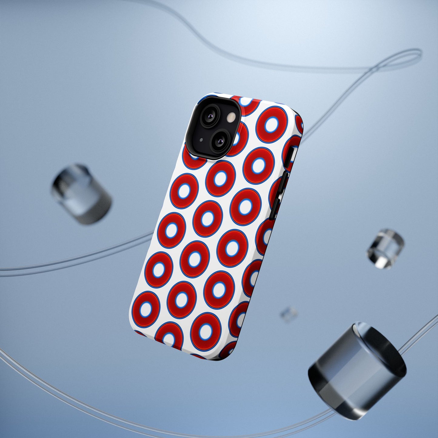 Impact-Resistant Lumpy Donut Case - red vivid donut print w/white background