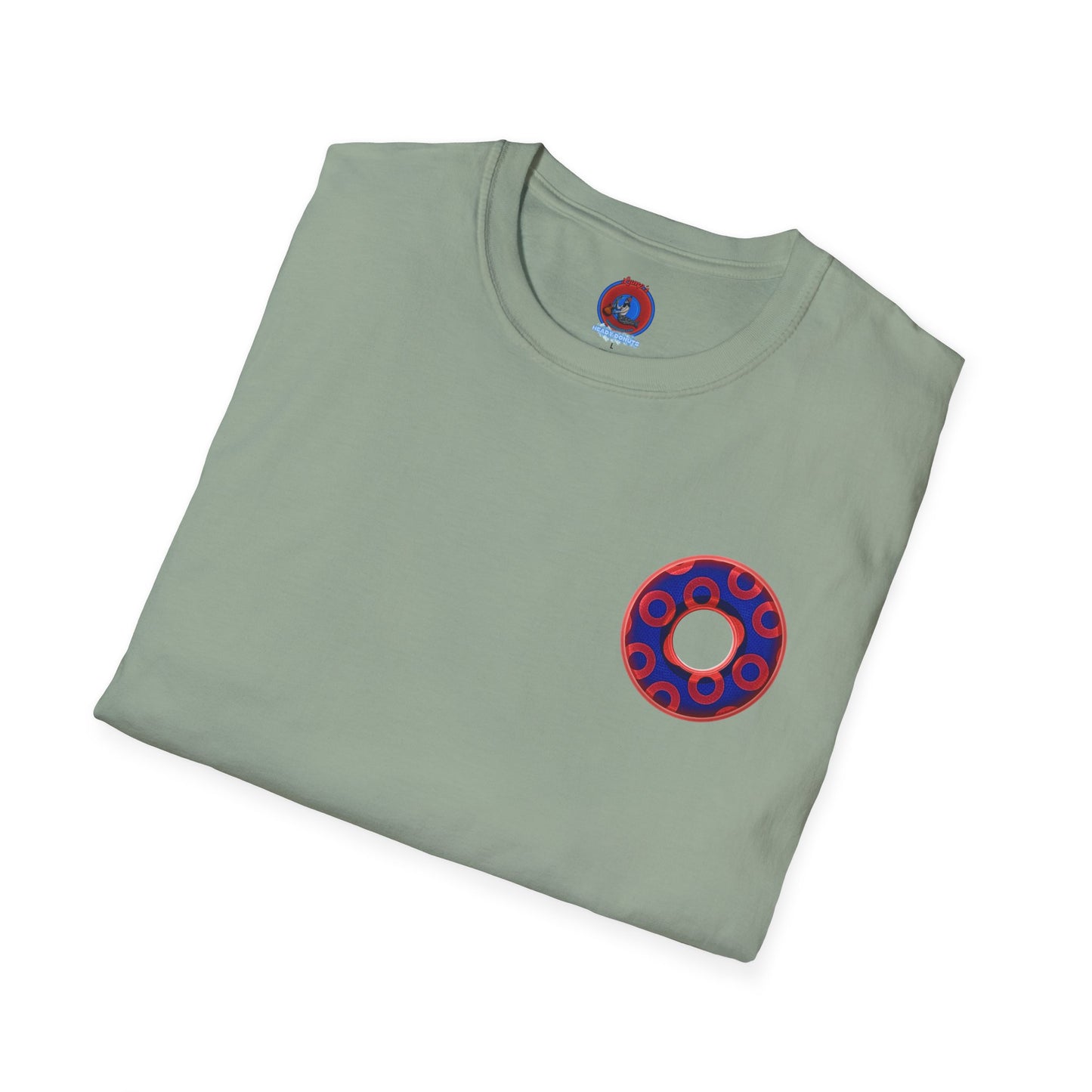 Classic Donut Tee - Unisex Soft-Style - "Kaleidoscope Abyss of Donut" - paradoxical print - variant 2 - series 1.0 - donut vortex - red/blue