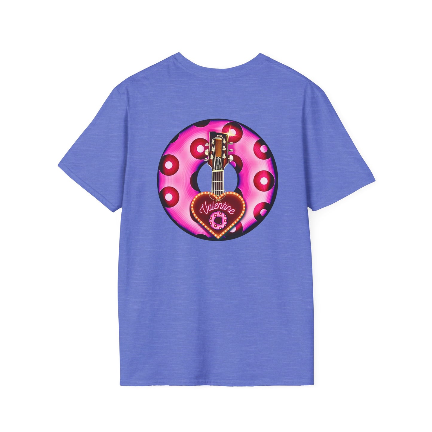 Classic Donut Tee - Unisex Soft-Style - "Would You Be My Donut?" - paradoxical bubblegum pink/red donut - variant 2