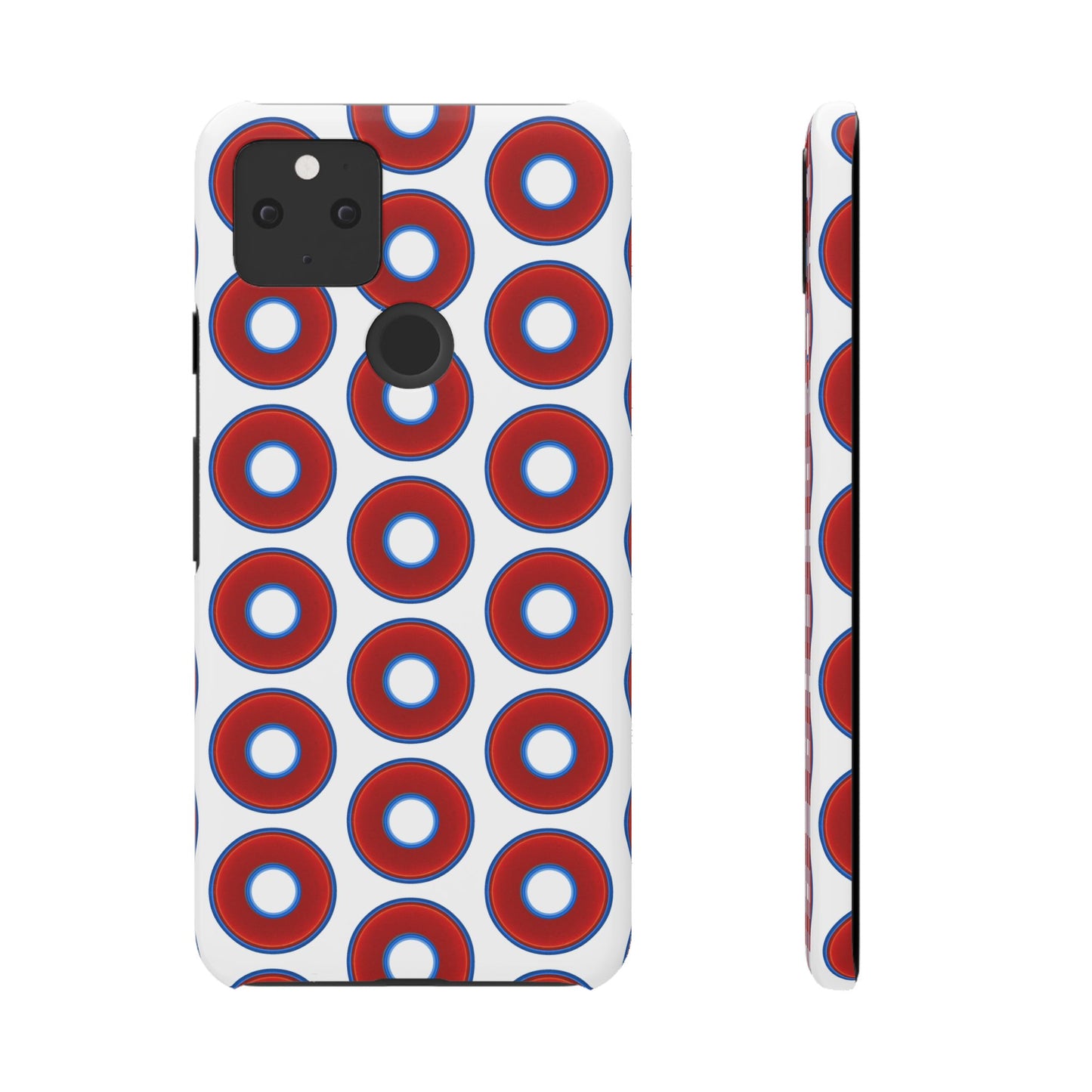 Lumpy Donut Snap Case - red vivid donut print w/white background