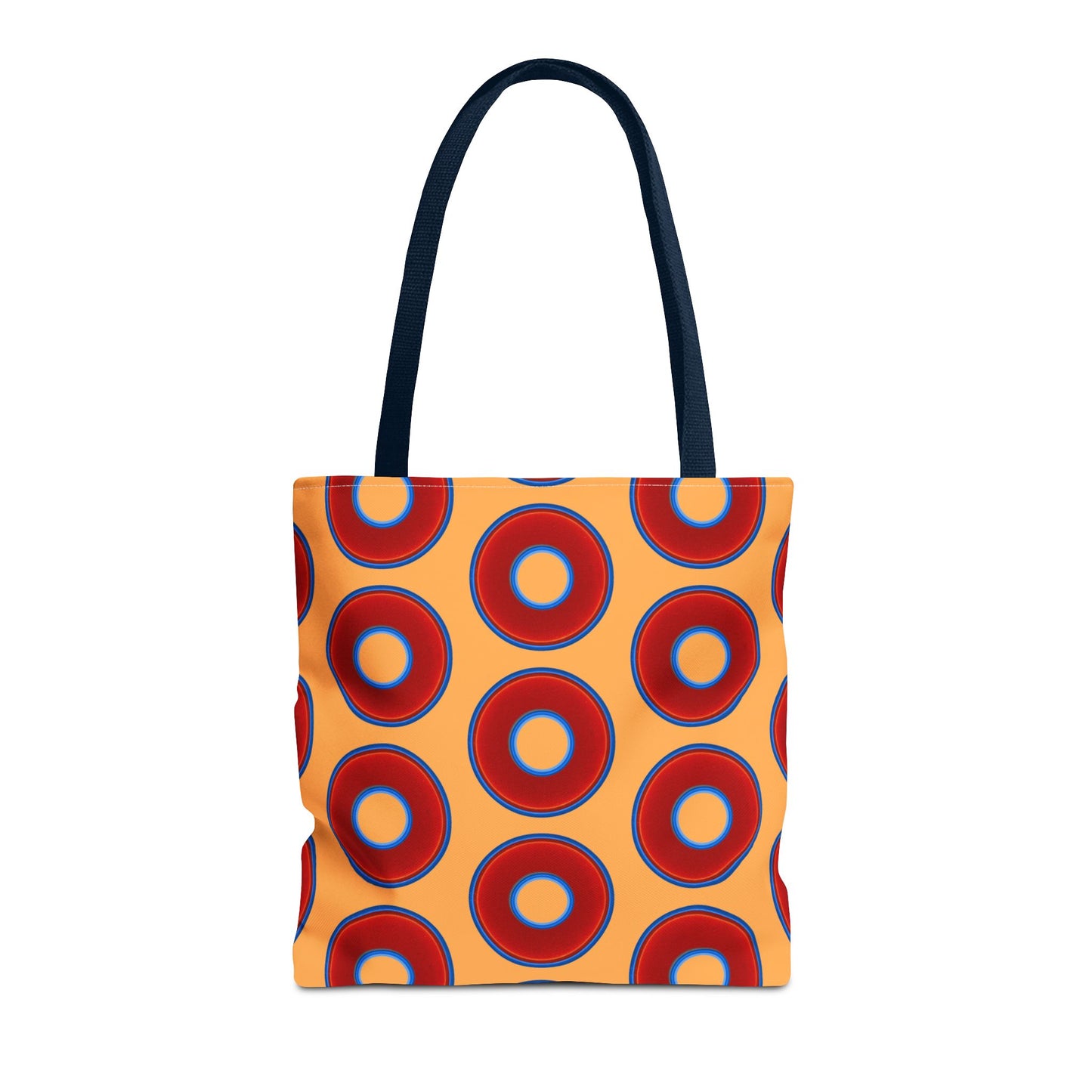Lumpy Beach/Tote Bag - red vivid donuts w/creamcicle orange background