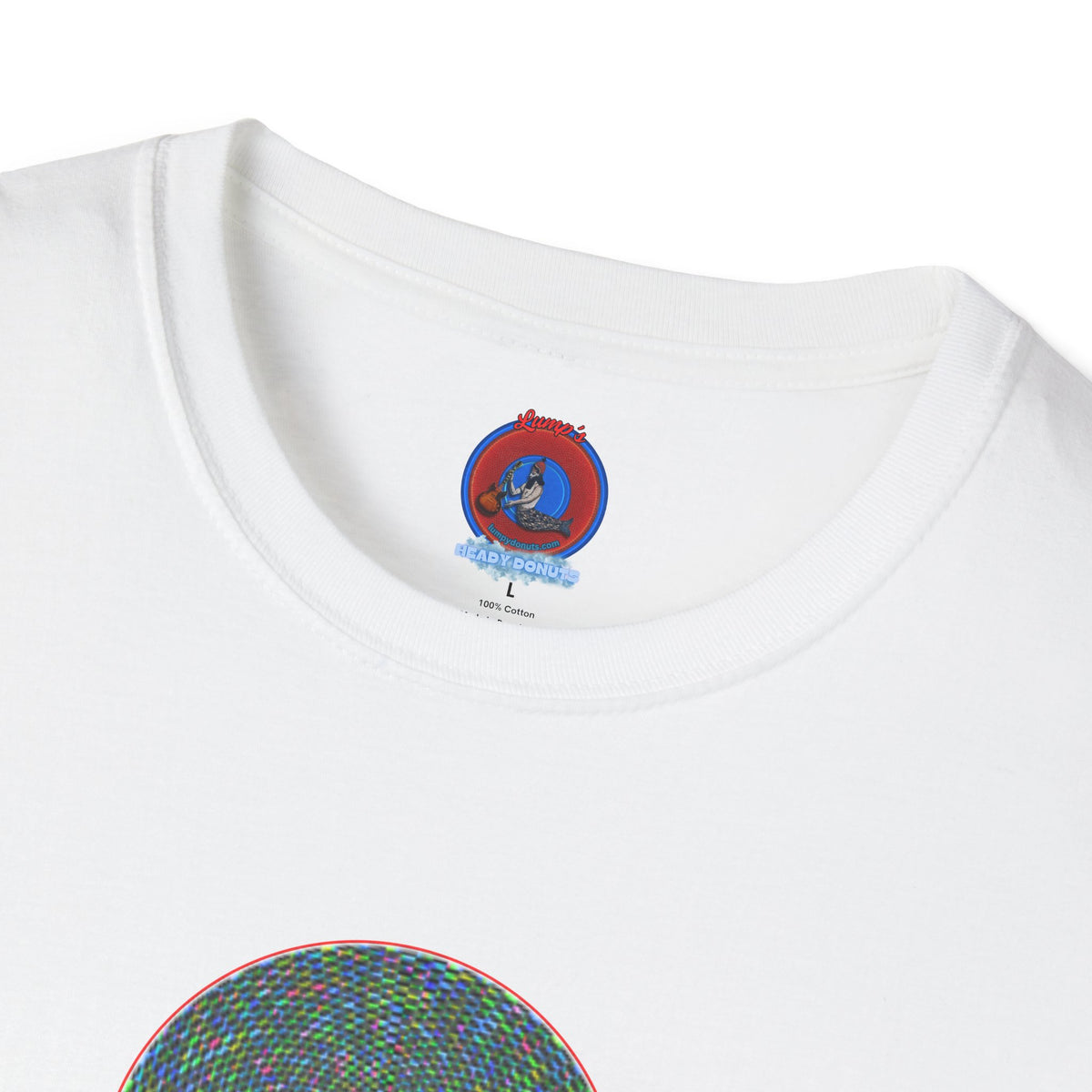 Donut Classic Donut Tee - Unisex Soft-Style - "The Pixilated Donut" - series 1.0 - multi-color donut