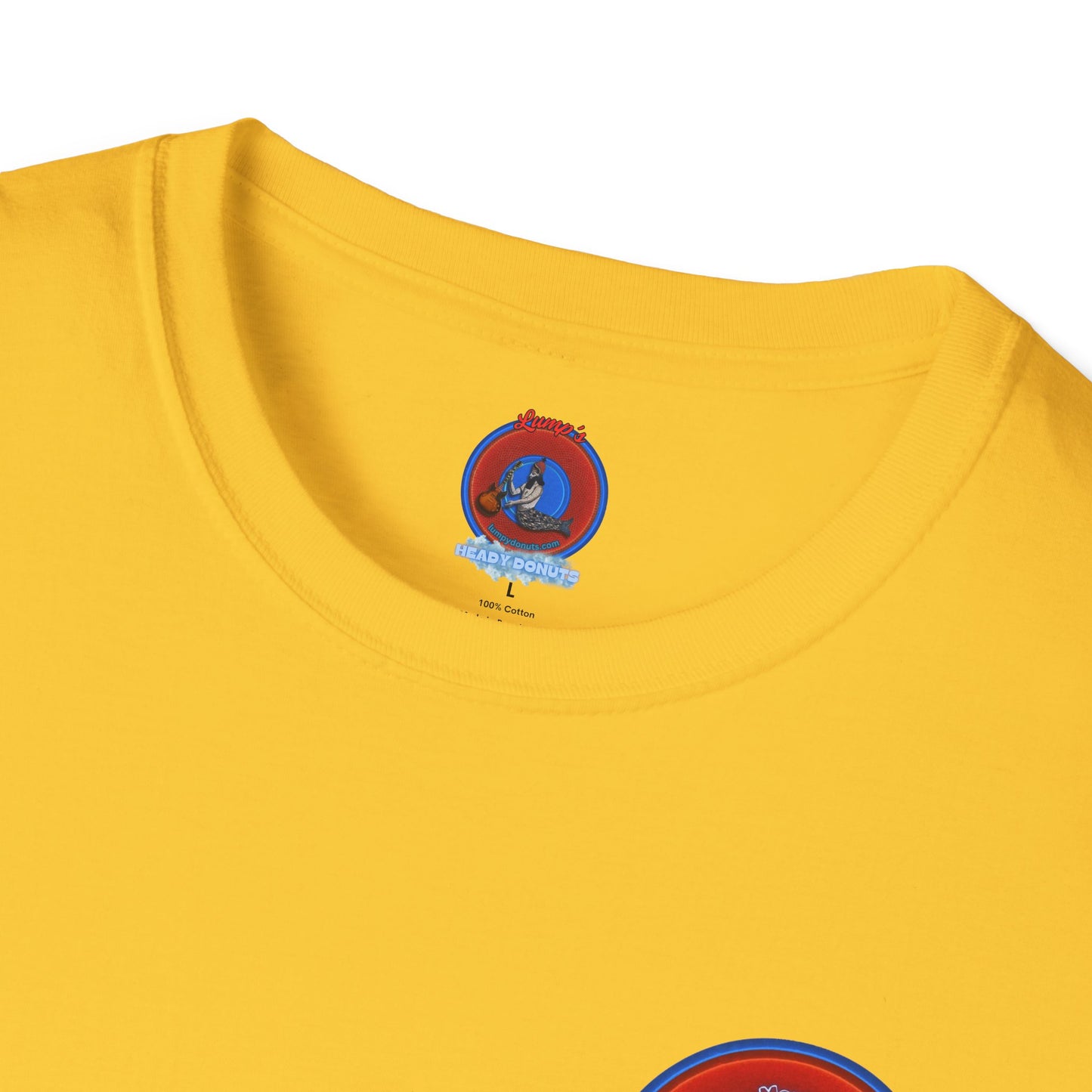 Classic Donut Tee - Unisex Soft-Style - "Phishmas Caroler's Tee " - vivid red/blue donut - variant 3