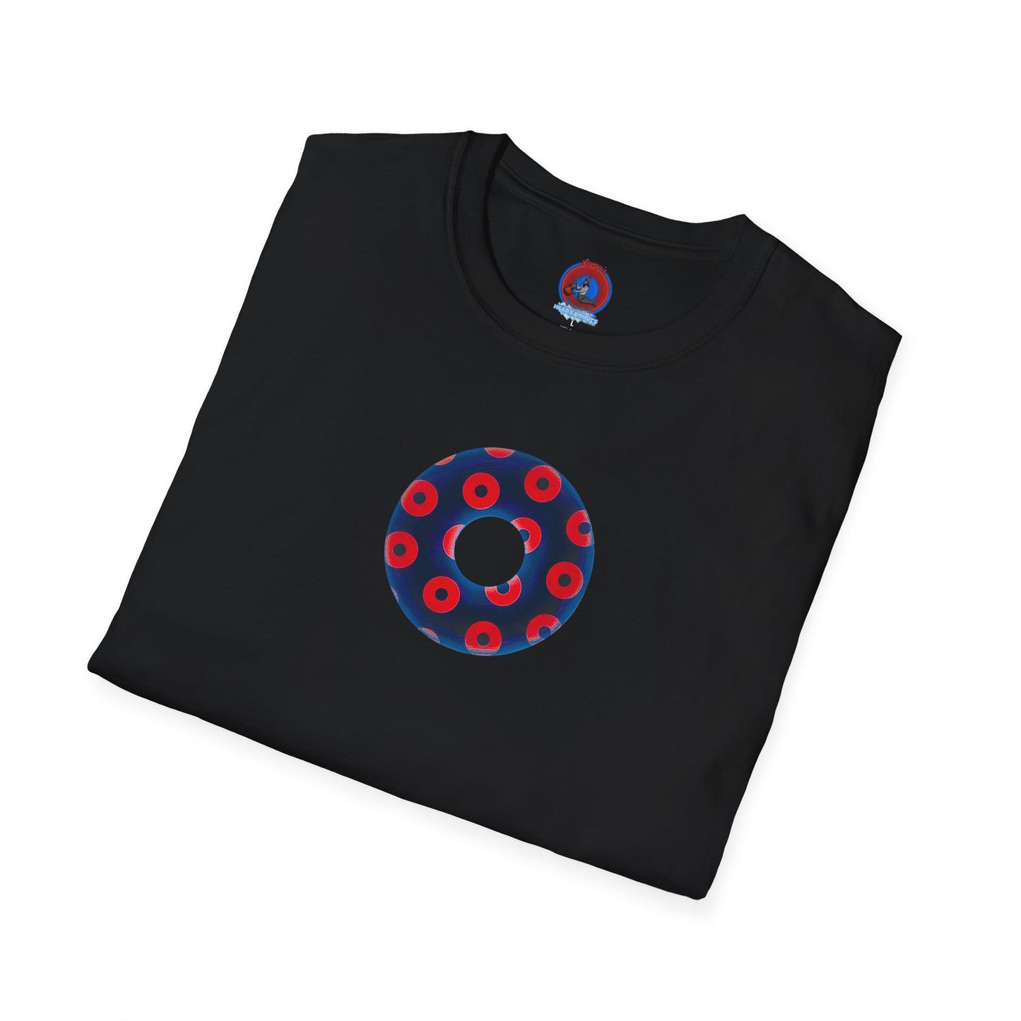 Plain Donuts/Unisex Soft-Style - "Plain Blimpy Paradoxical Donuts" - dark navy/bright red donuts