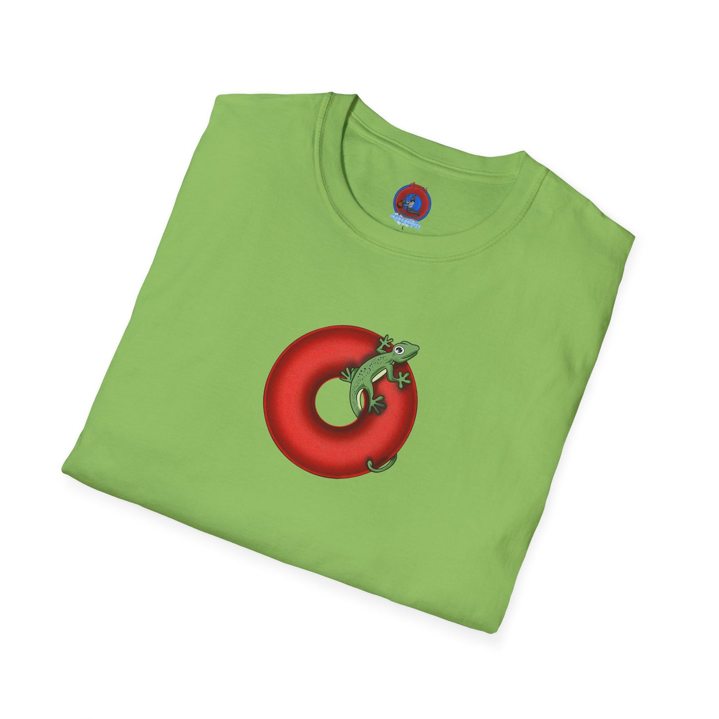 Classic Donut Tee - Unisex Soft-Style - "Practically Extinct Tee Shirt" - plump vivid red donut - variant 1