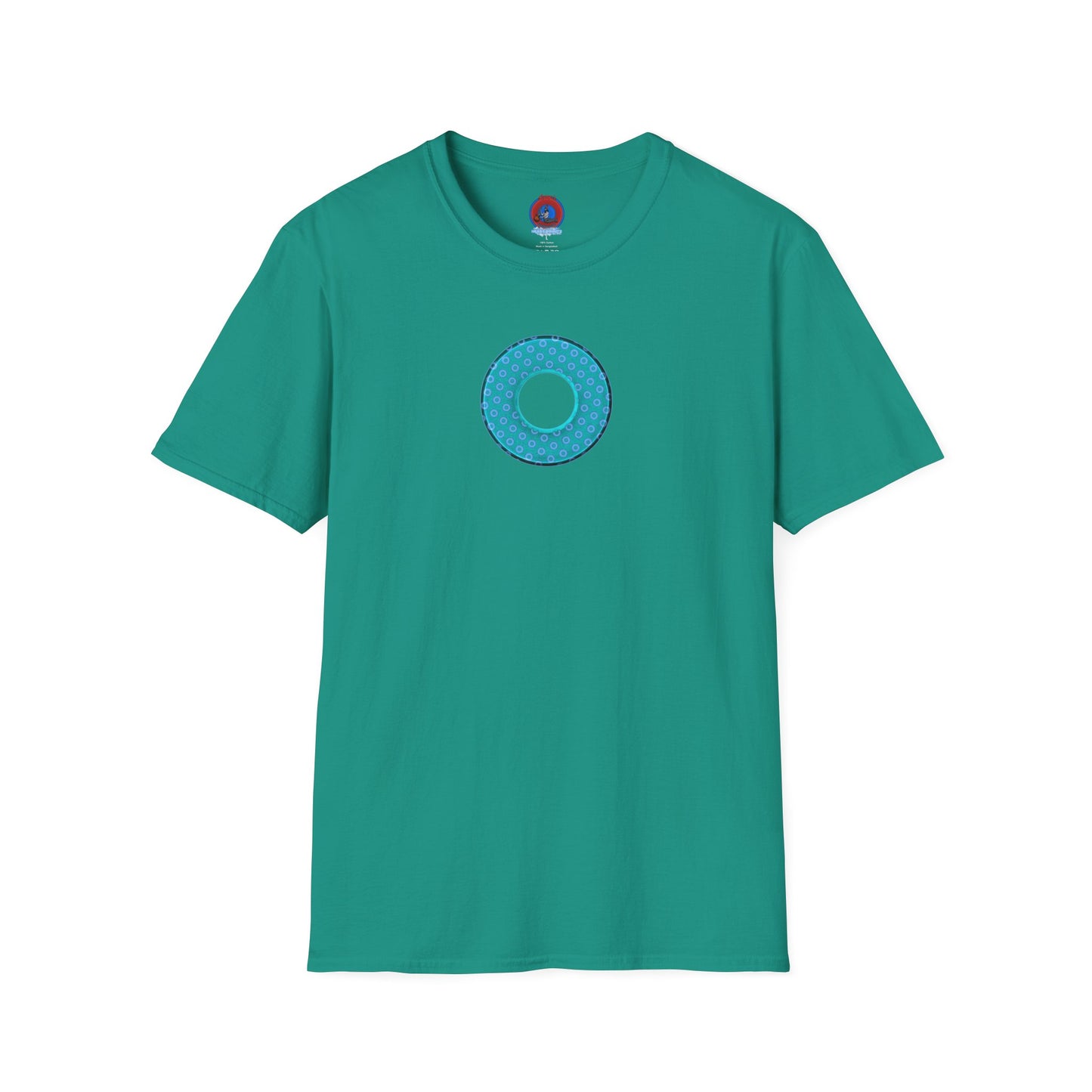 Plain Donuts/Unisex Soft-Style - "Plain Electric Paradoxical Donuts" - light teal/purple donuts