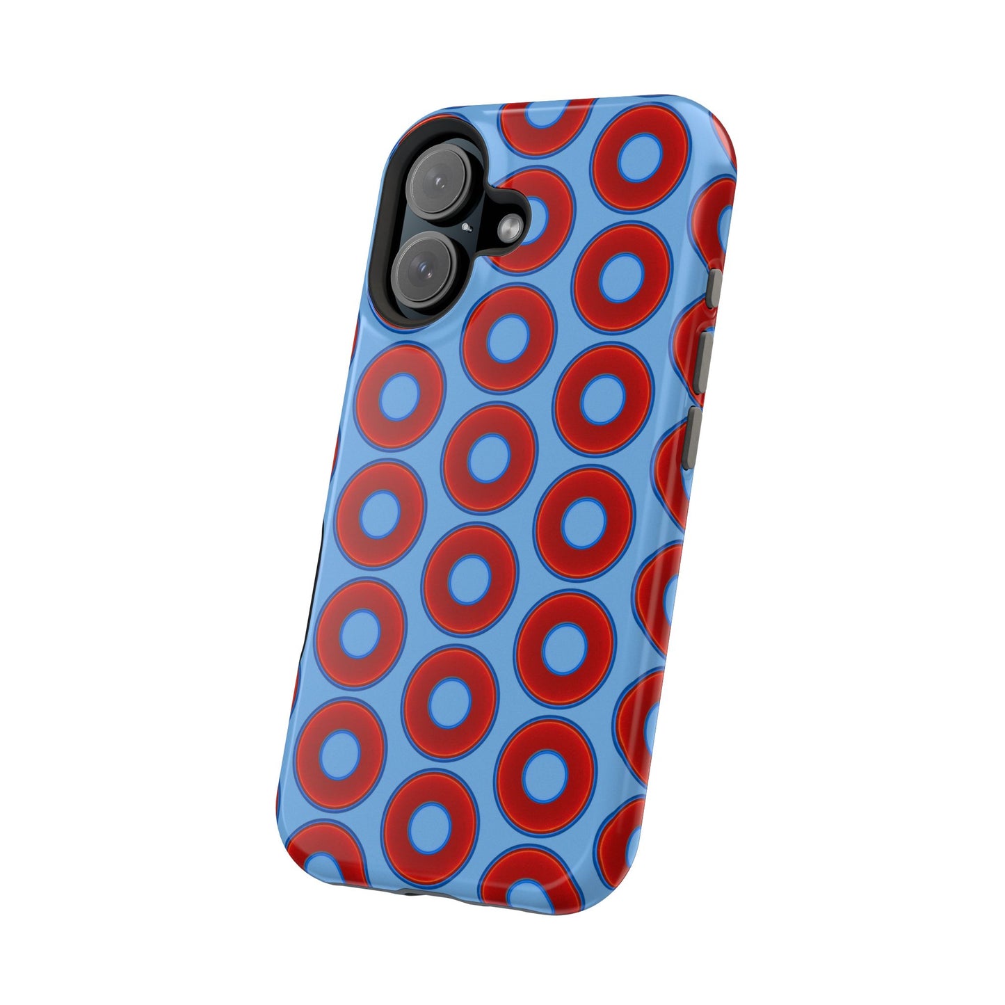 Magnetic Tough Donut Case - red vivid donut print w/light blue background