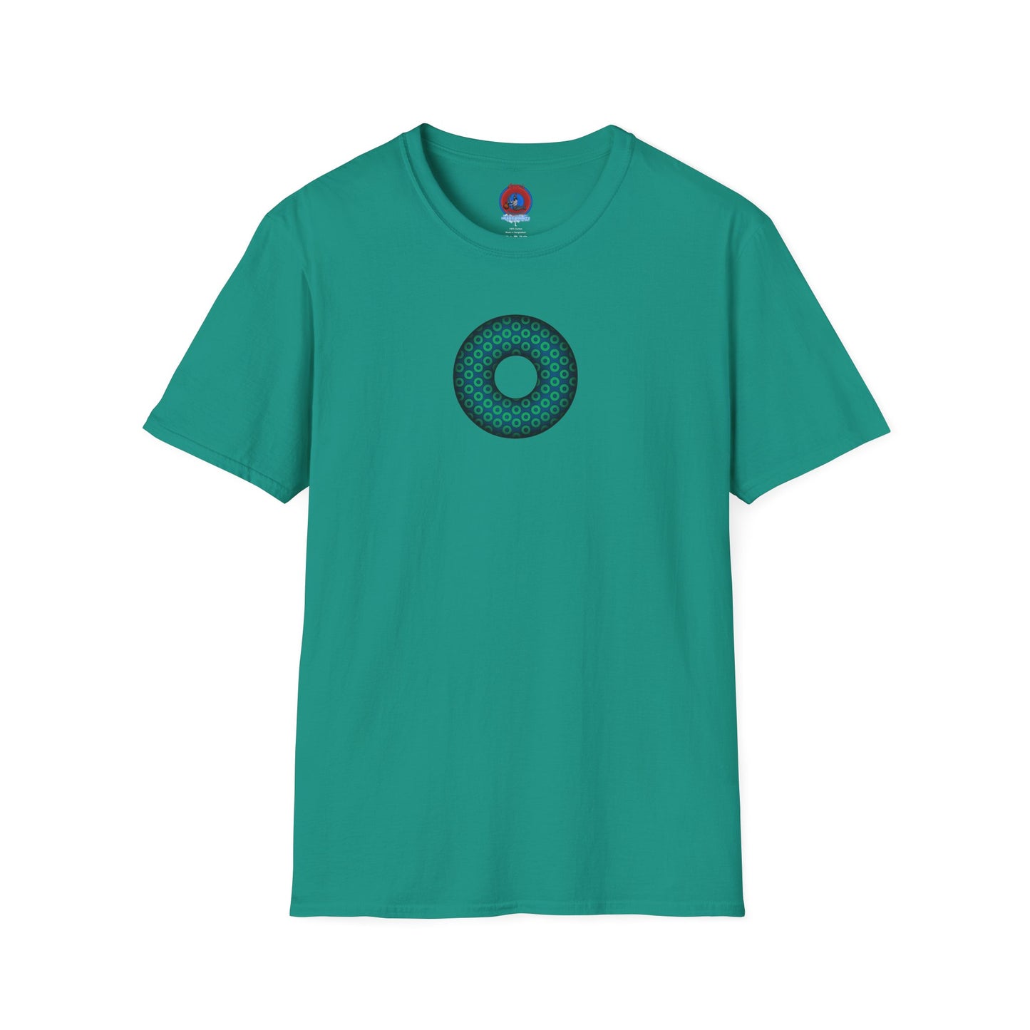 Plain Donuts/Unisex Soft-Style - "Plain Paradoxical Grided Donuts" - light green/midnight teal donuts