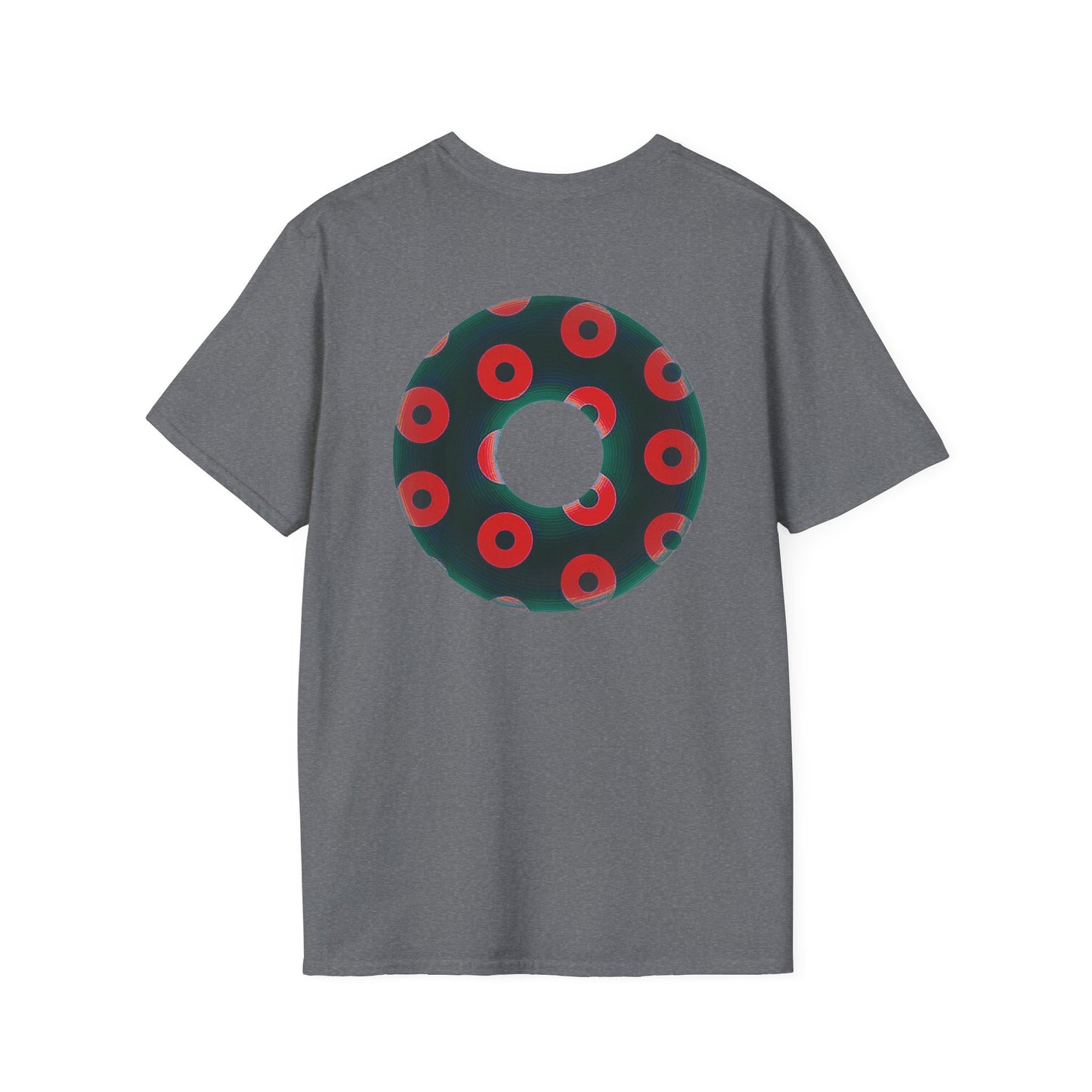 Plain Donuts/Unisex Soft-Style - "Plain Blimpy Paradoxical Donuts" - dark green/red donuts