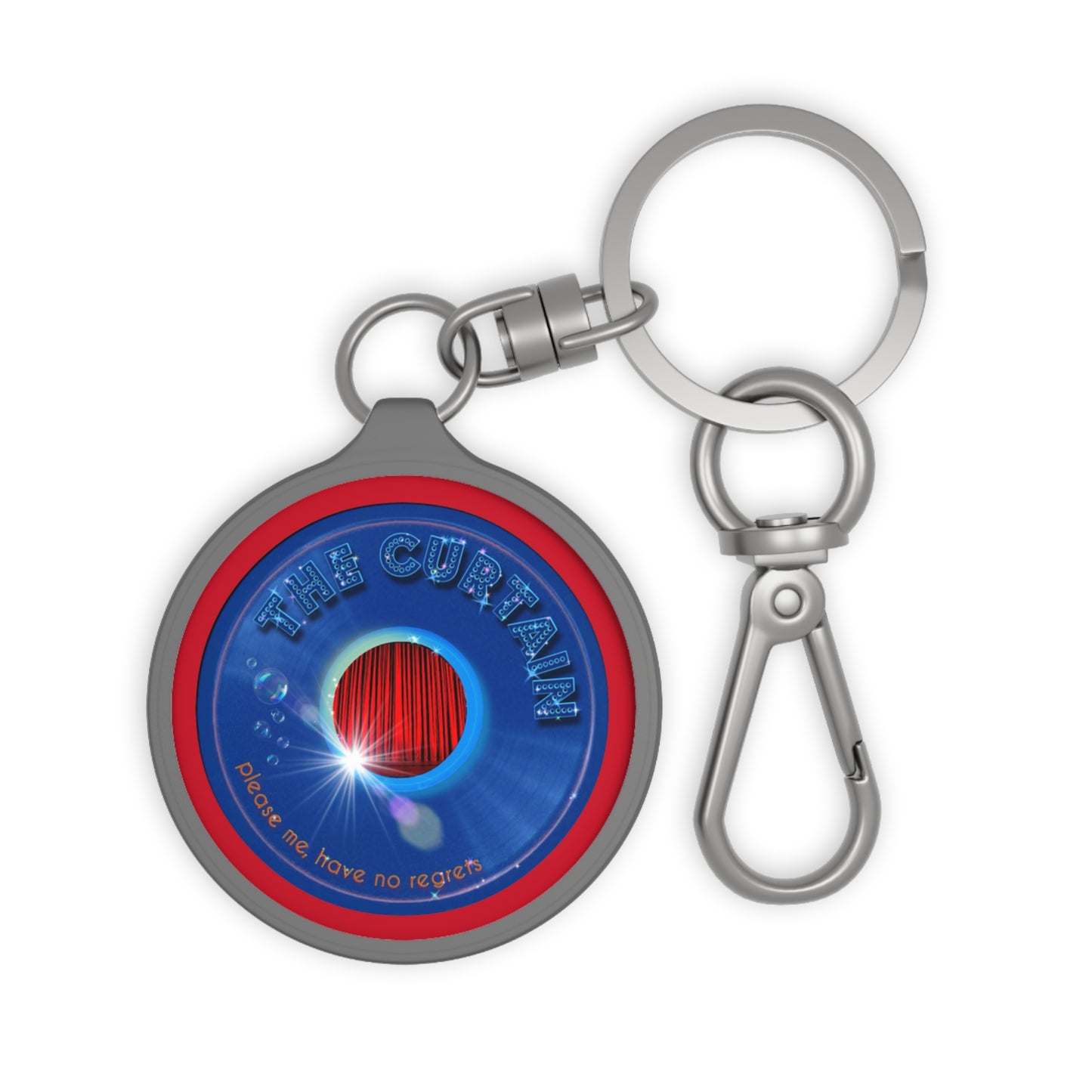 Lumpy Donut Keychain - "The Donut Without " - series 1.0 - variant 1 - blue record donut