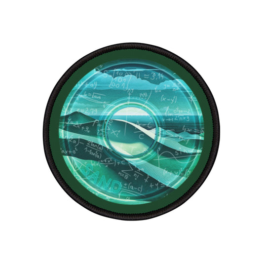 Iron-On Donut Patch - "The Donut Patch that Equates" - vivid dark teal pic donut