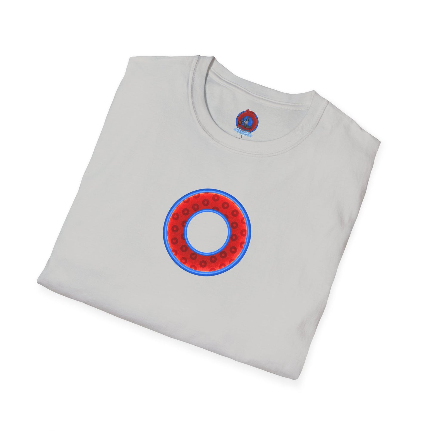 Plain Donuts/Unisex Soft-Style - "Plain Wide Mouthed Paradoxical Donuts" - red/medium royal blue donuts