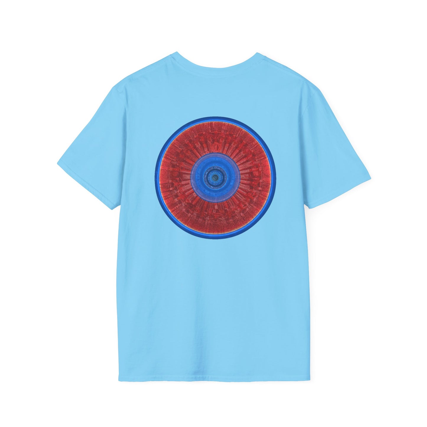Classic Donut Tee - Unisex Soft-Style - "Graphic Translation Tee Shirt" - vivid red/blue tube donut - variant 3