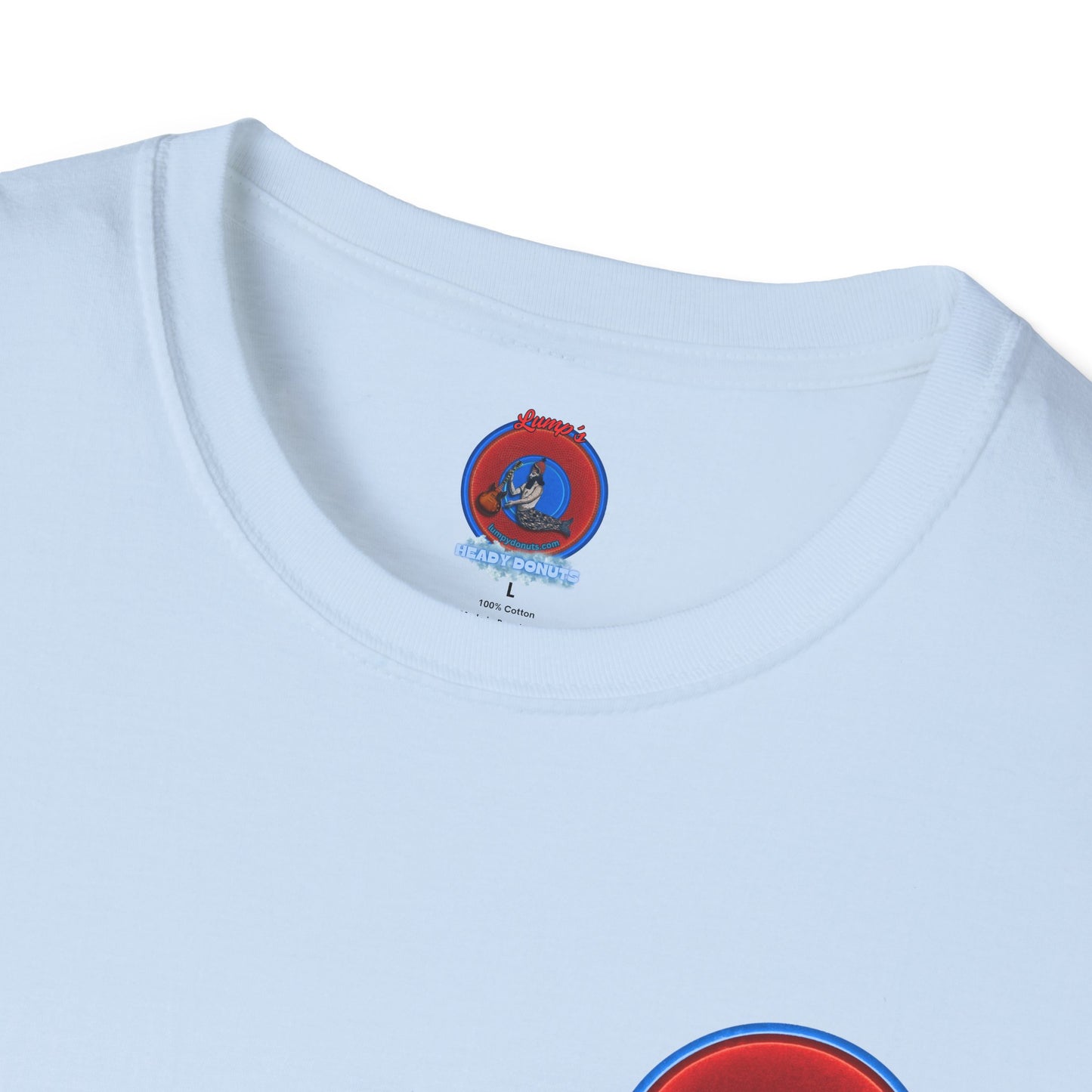 Classic Donut Tee - Unisex Soft-Style - "Rage Side Donut" - vivid red donut - variant 2