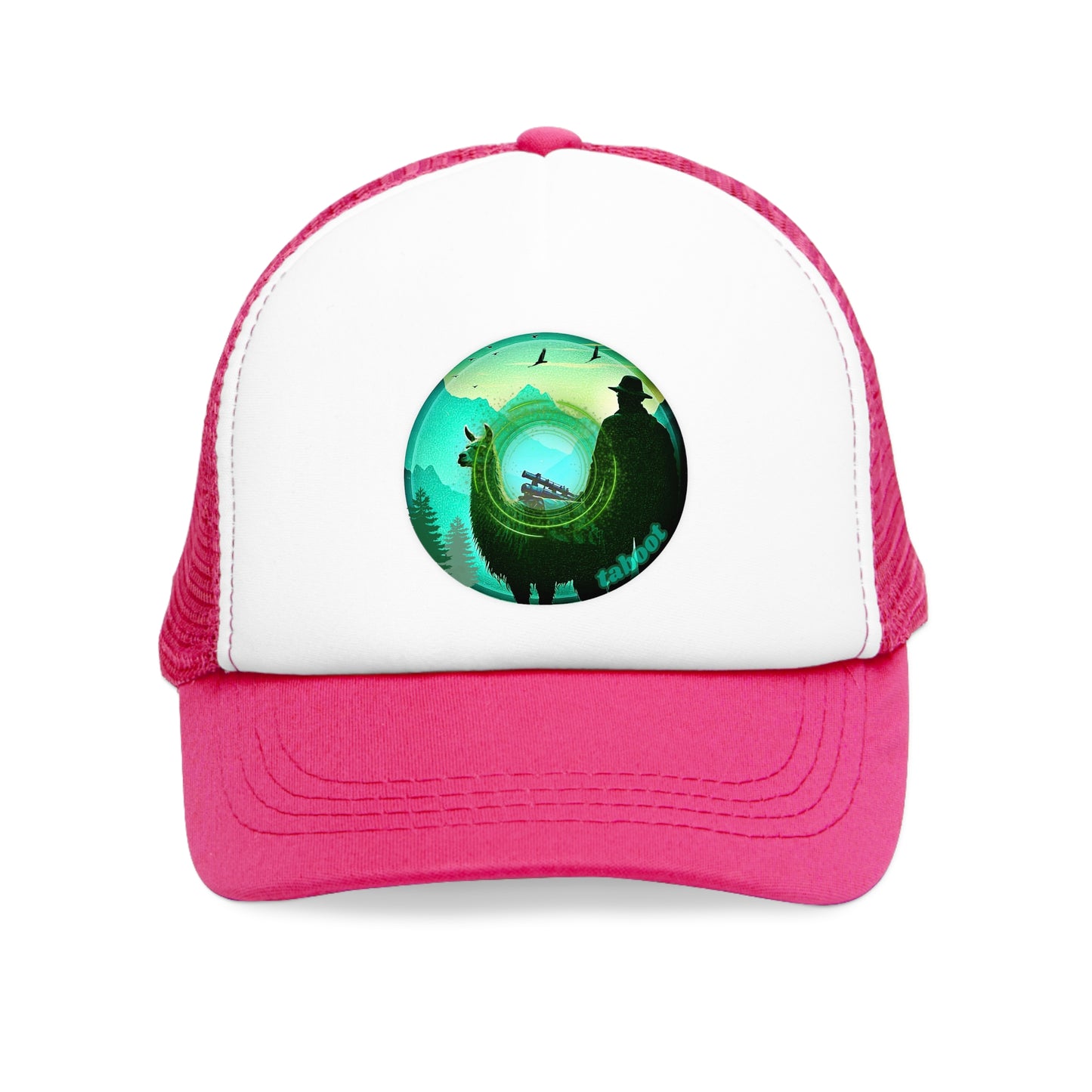 Lumpy Trucker Hat - "The Taboo(t) Donut" - teal green donut