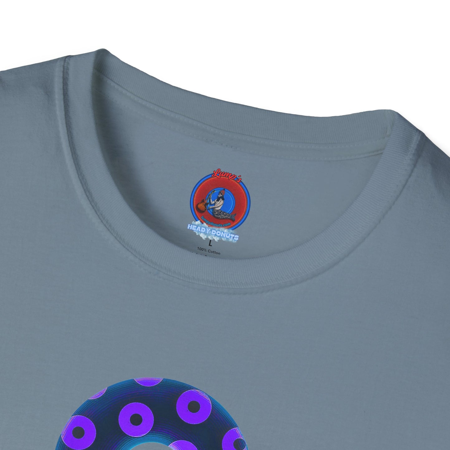 Plain Donuts/Unisex Soft-Style - "Plain Blimpy Paradoxical Donuts" - dark steel blue/vivd dark purple donuts