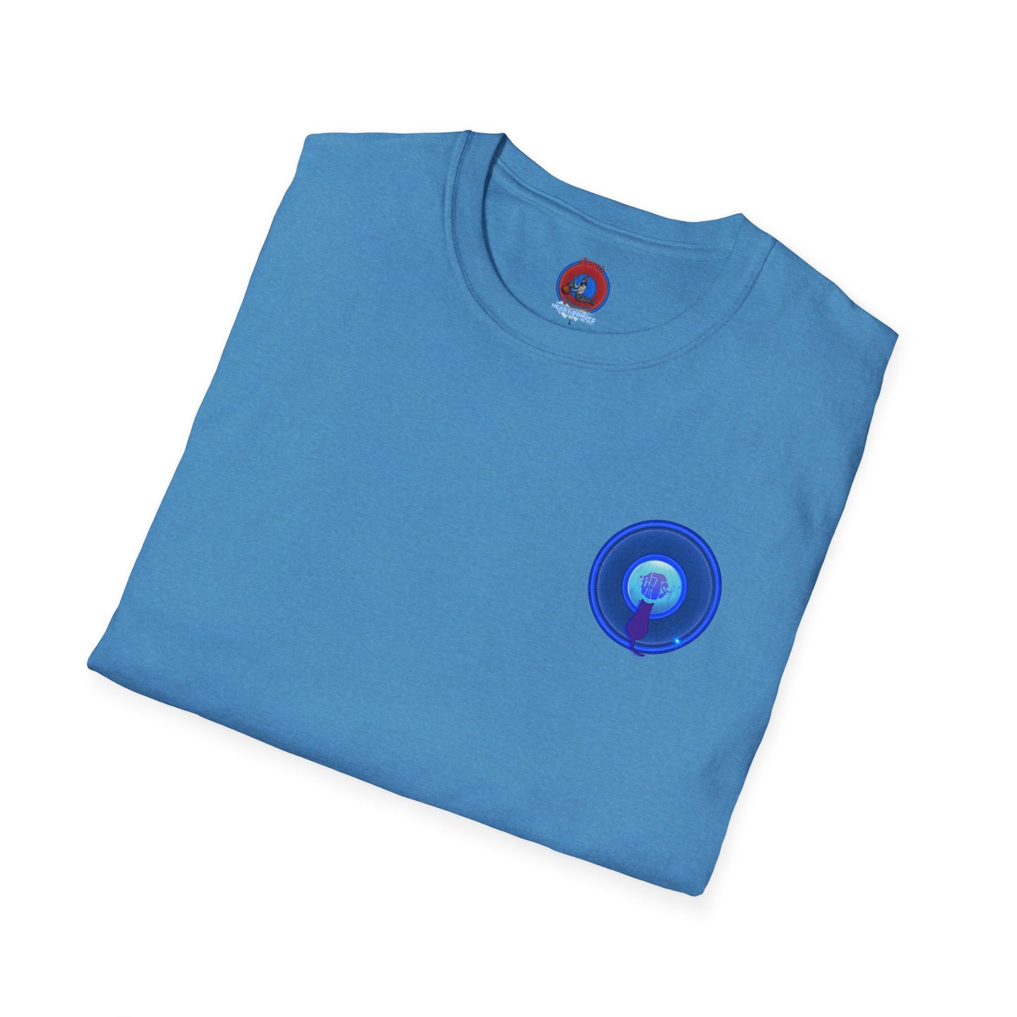 Classic Donut Tee - Unisex Soft-Style - "Cats: The Donut" - rustic blue/blue donut - variant 2