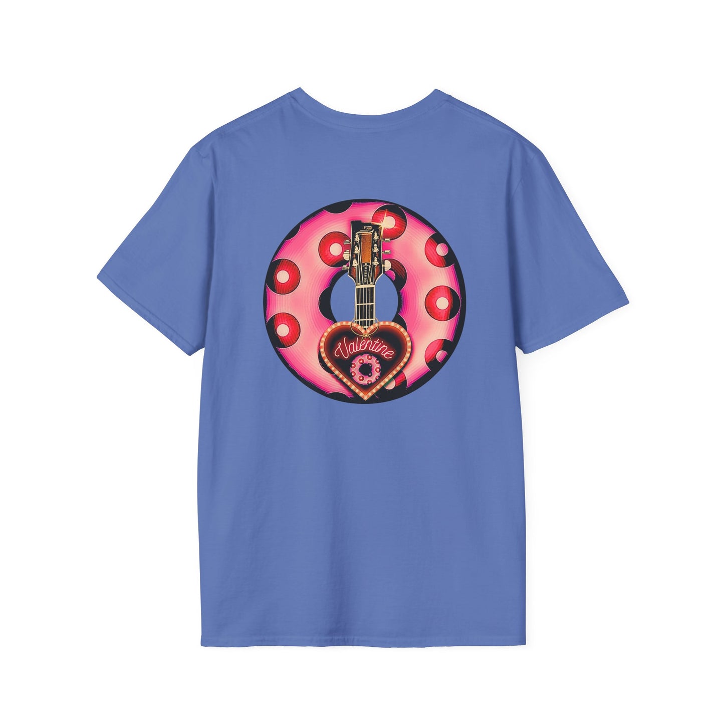 Classic Donut Tee - Unisex Soft-Style - "Would You Be My Donut?" - paradoxical faded magenta/red donut - variant 13