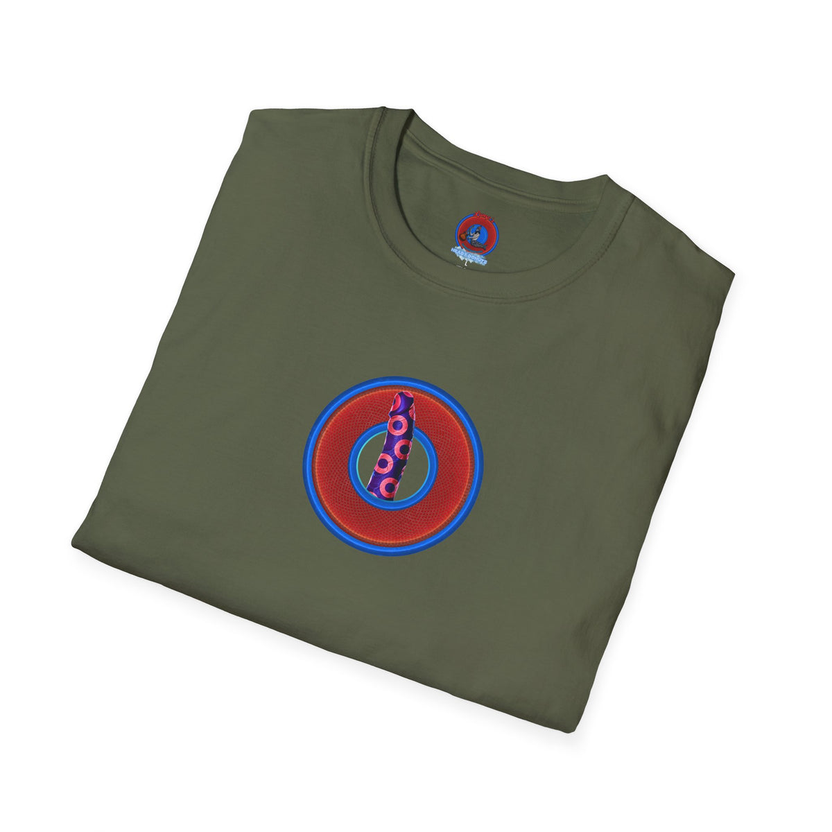 Classic Donut Tee - Unisex Soft-Style - "Sir Richard's Phamous Donut" - series 1.0  - variant 1 - red/blue paradox donut