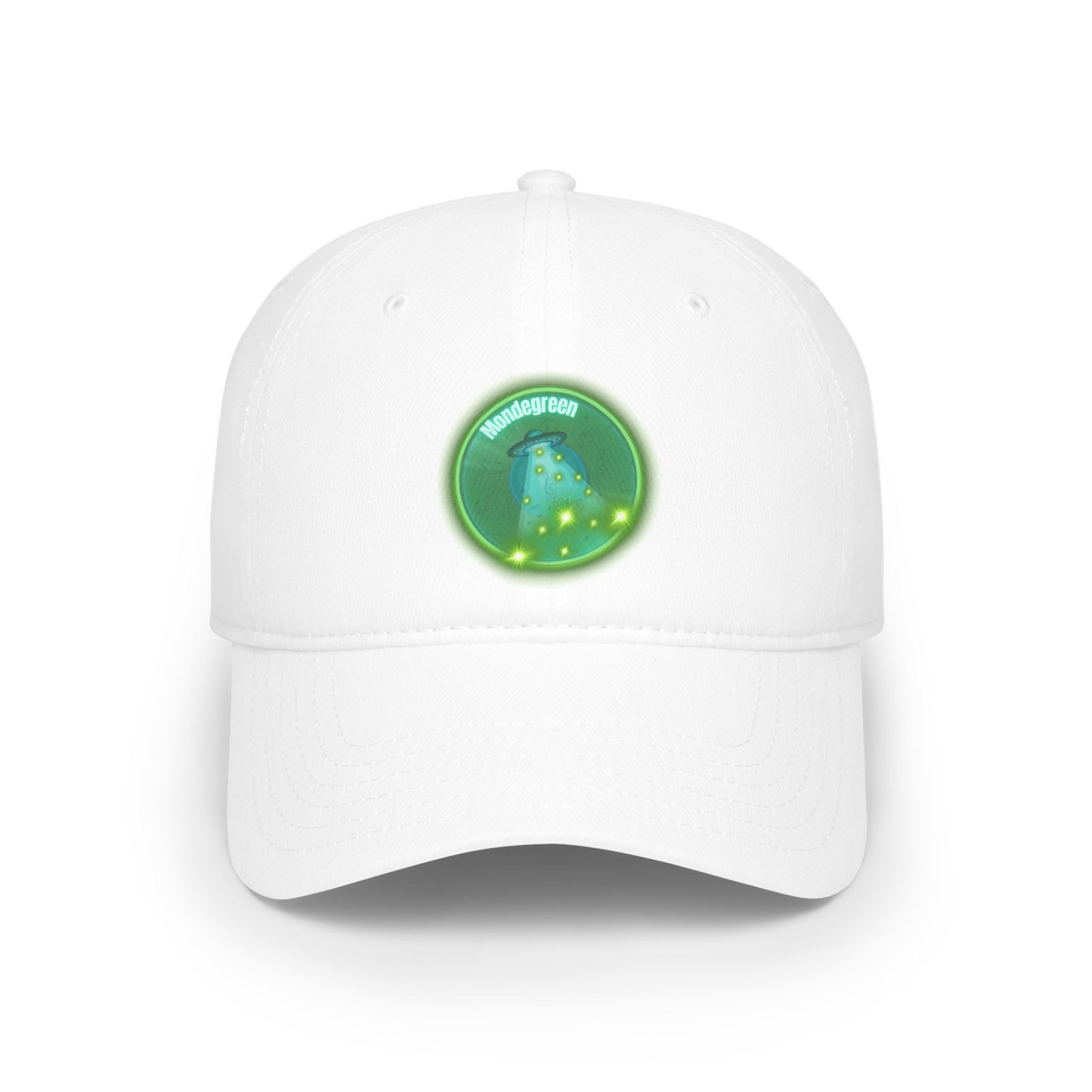 Lumpy Donut Baseball Cap - "Close Encounters of the Delaware Kind" - variant 1 - vivid green record donut w/
