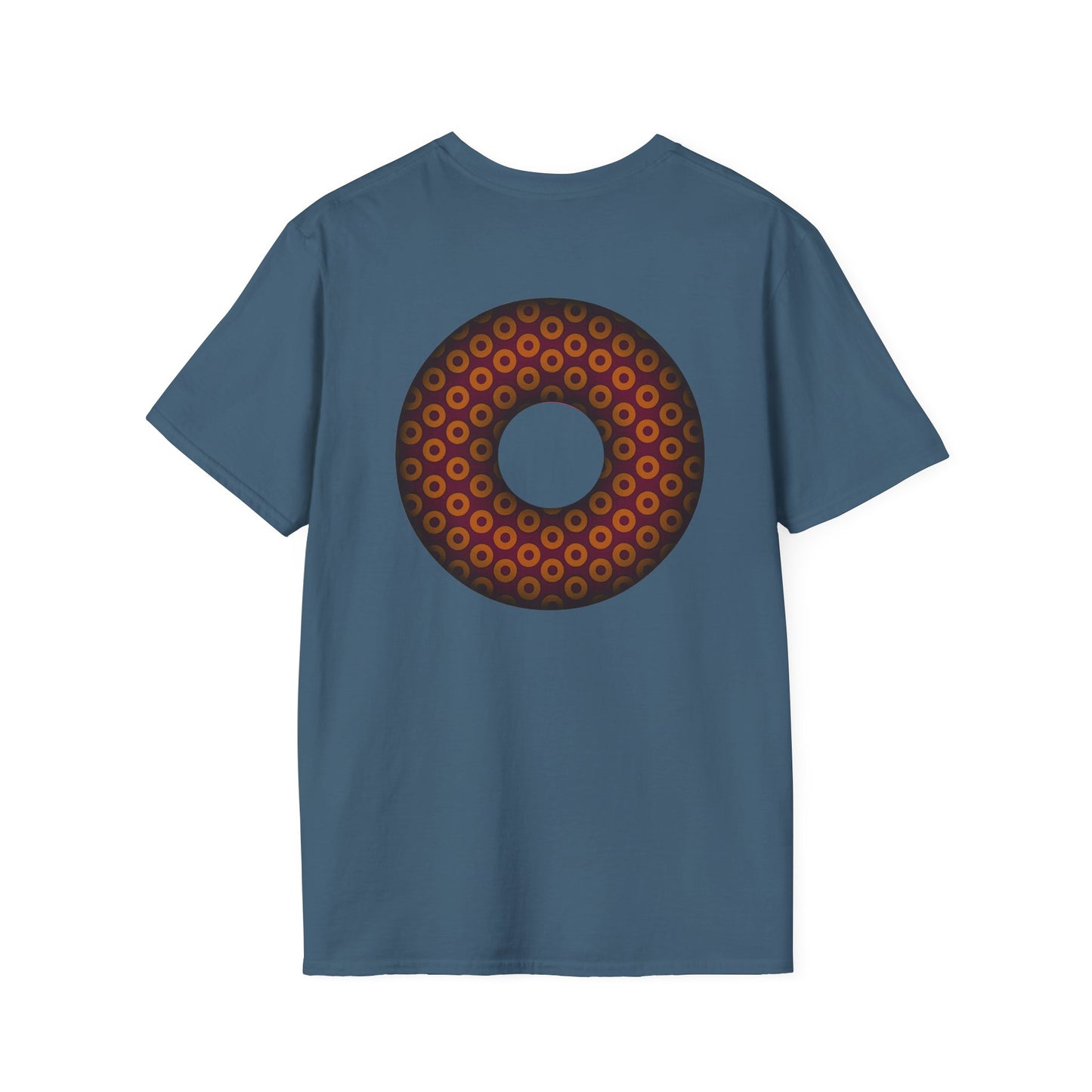 Plain Donuts/Unisex Soft-Style - "Plain Paradoxical Grided Donuts" - orange/burgundy donuts
