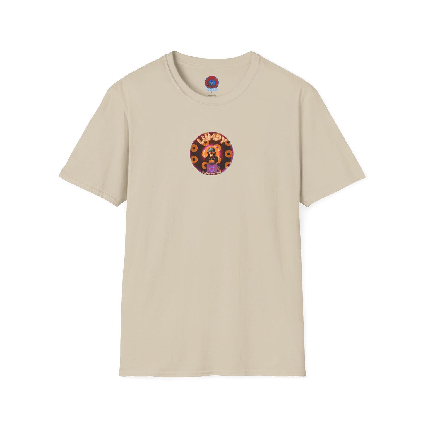 Coffee Traders Tee - Unisex Soft-Style - "Columbia House CDs " - paradoxical donut - 2 - logo front/coffee back