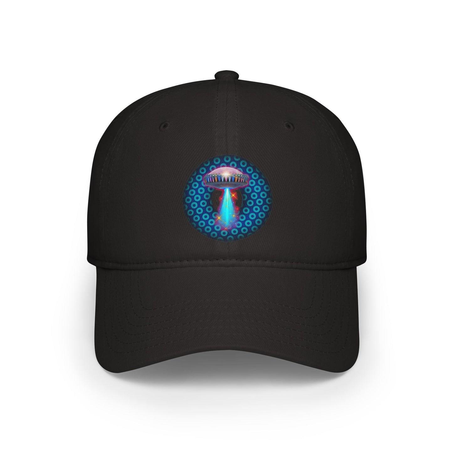 Lumpy Donut Baseball Cap - "They Serve Donuts on the Mothership Now" - variant 5 - blue/blue paradoxical donut w/