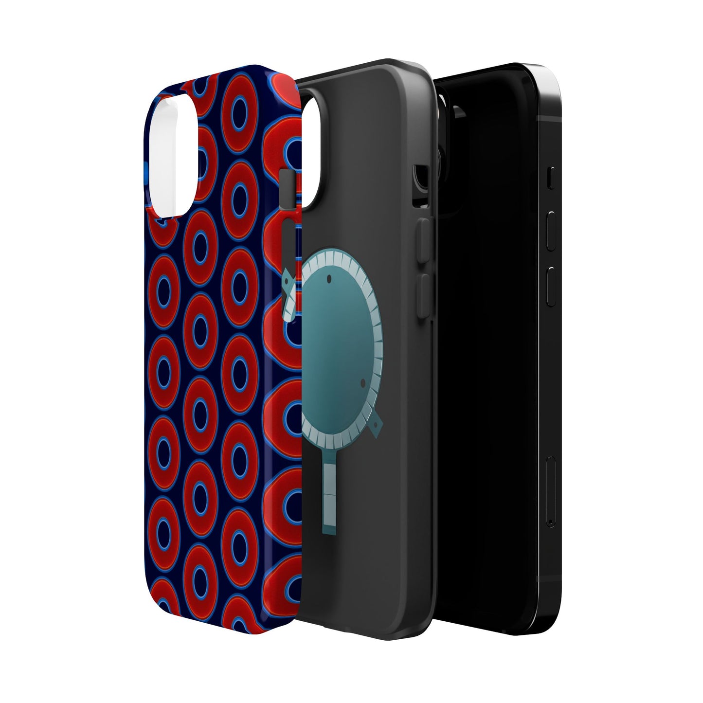 Copy of Magnetic Tough Donut Case - red vivid donut print w/midnight blue background