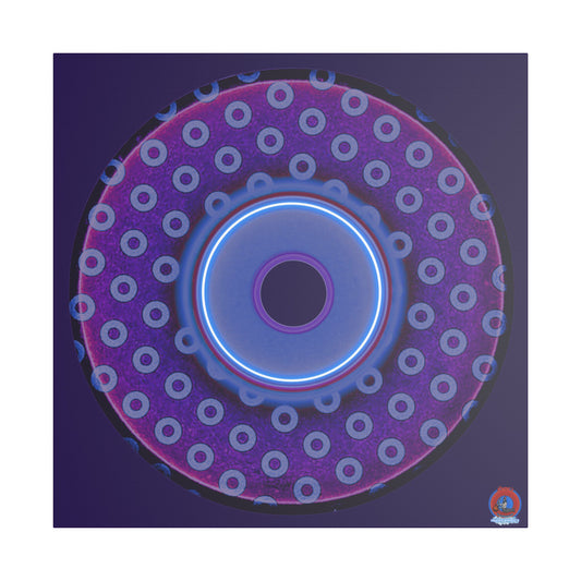 GIANT  Canvas [36" x 36"] - "The Silky Smooth Donut" - dark purple/light purple electric paradox donut