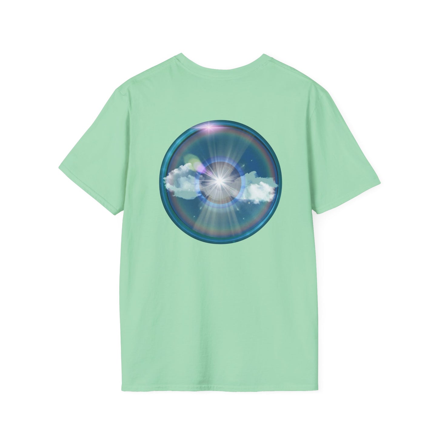 Classic Donut Tee - Unisex Soft-Style - "The Divided Donut" - variant 3 - blue donut [*50% to The Divided Sky Foundation]