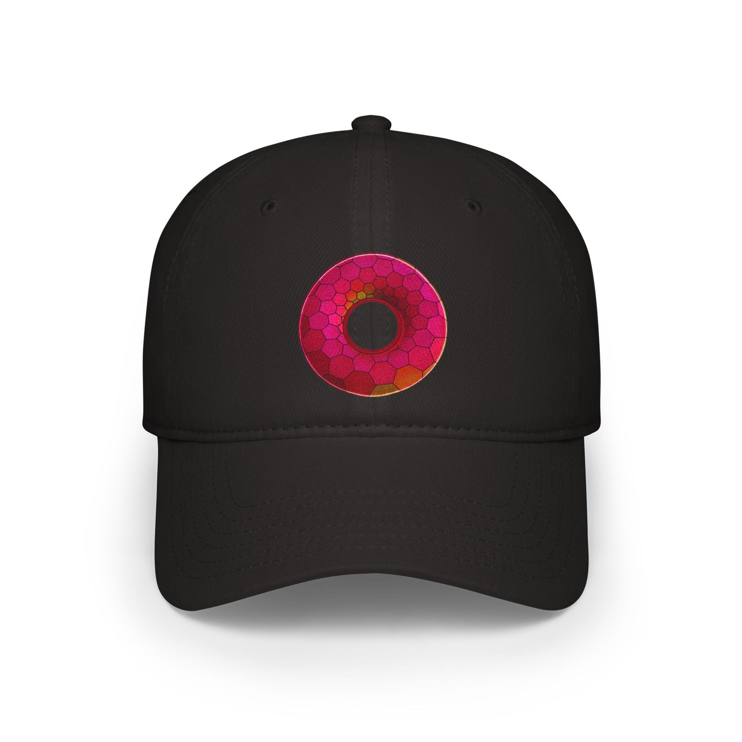 Lumpy Donut Baseball Cap - "Plain Hexadonut" - variant 3 - magenta hexadonut w/