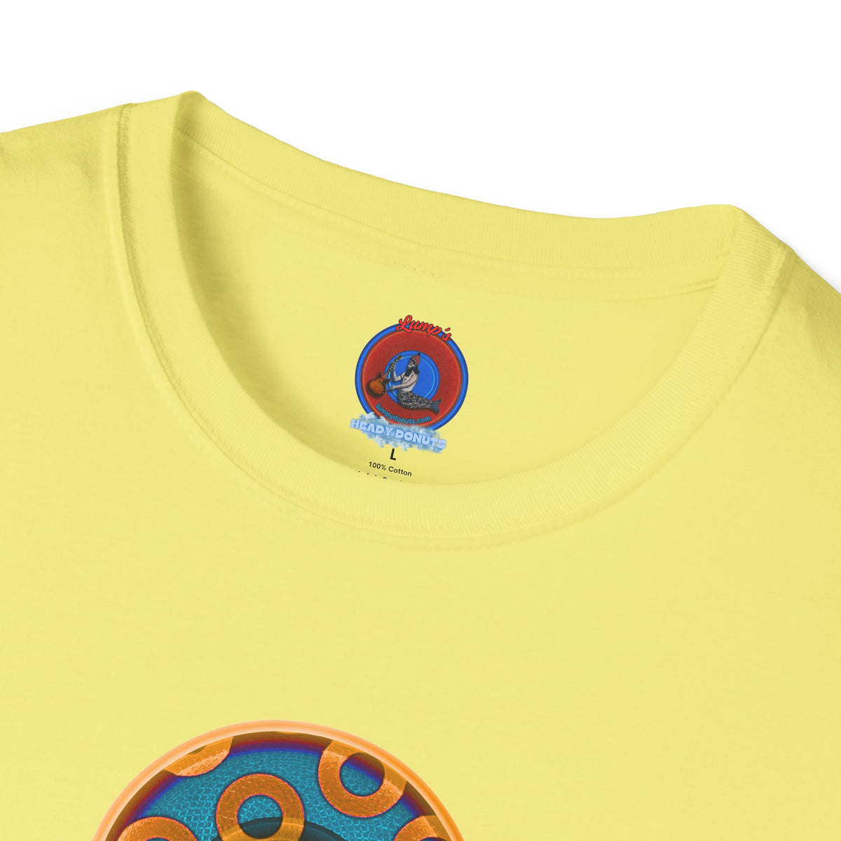Classic Donut Tee - Unisex Soft-Style - "Wooked Cream - YEMSG Donut " -blue/orange rustic paradox donut - variant 4