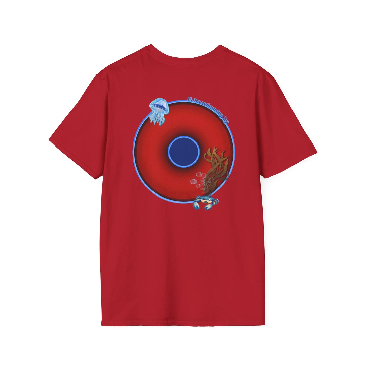 Classic Donut Tee - Unisex Soft-Style - "The Swimmer's Donut" - plump red donut
