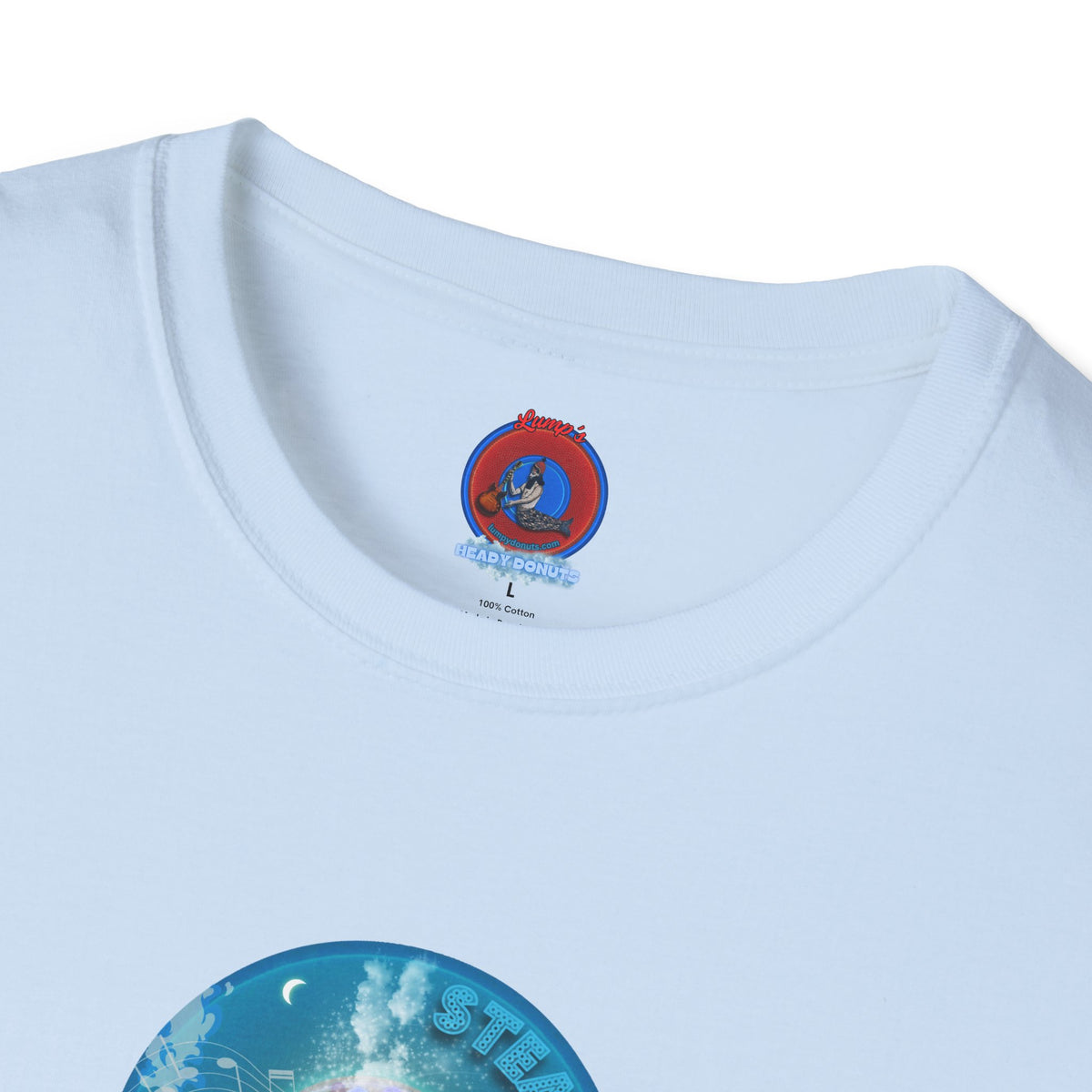Classic Donut Tee - Unisex Soft-Style - "Steaming Fresh Donuts" - series 1.0 - vivid blue donut