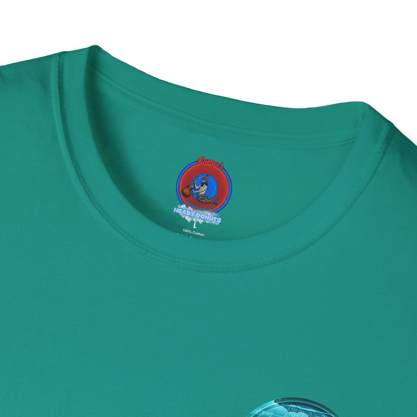 Classic Donut Tee - Unisex Soft-Style - "The Equating Donut " - series 1.0  - teal donut