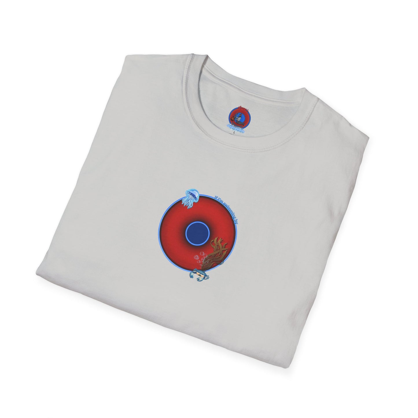 Classic Donut Tee - Unisex Soft-Style - "The Swimmer's Donut" - plump red donut