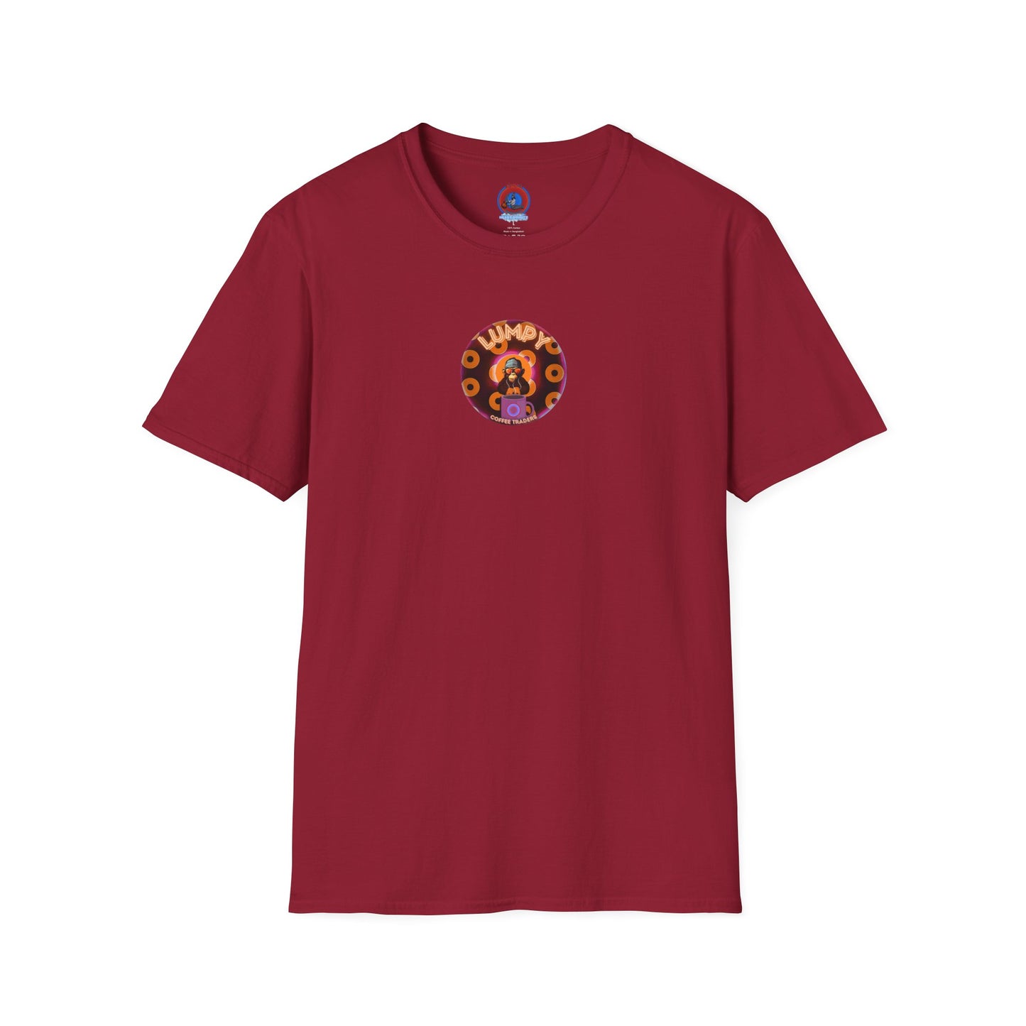 Coffee Traders Tee - Unisex Soft-Style - "Columbia House CDs " - paradoxical donut - 2 - logo front/coffee back