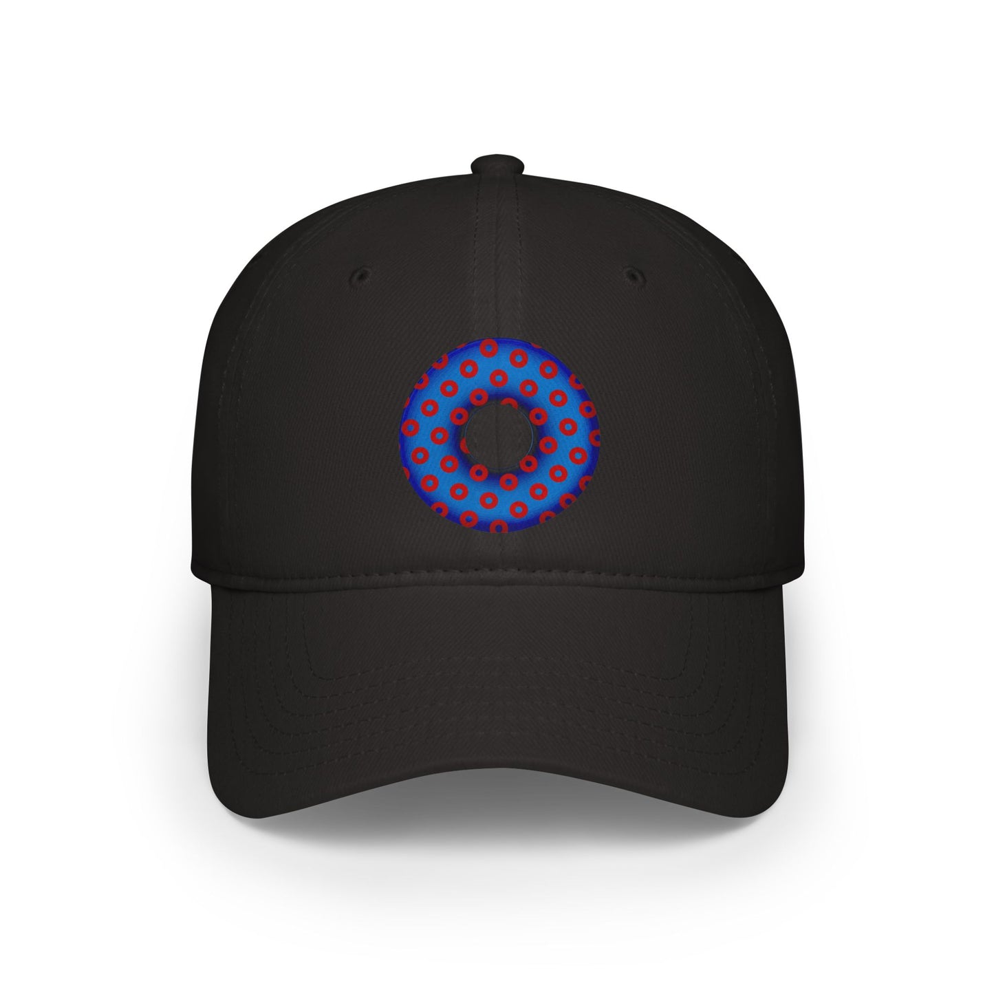 Lumpy Donut Baseball Cap - "Plain [Mary] Jane" - traditional blue/red paradoxical donut w/