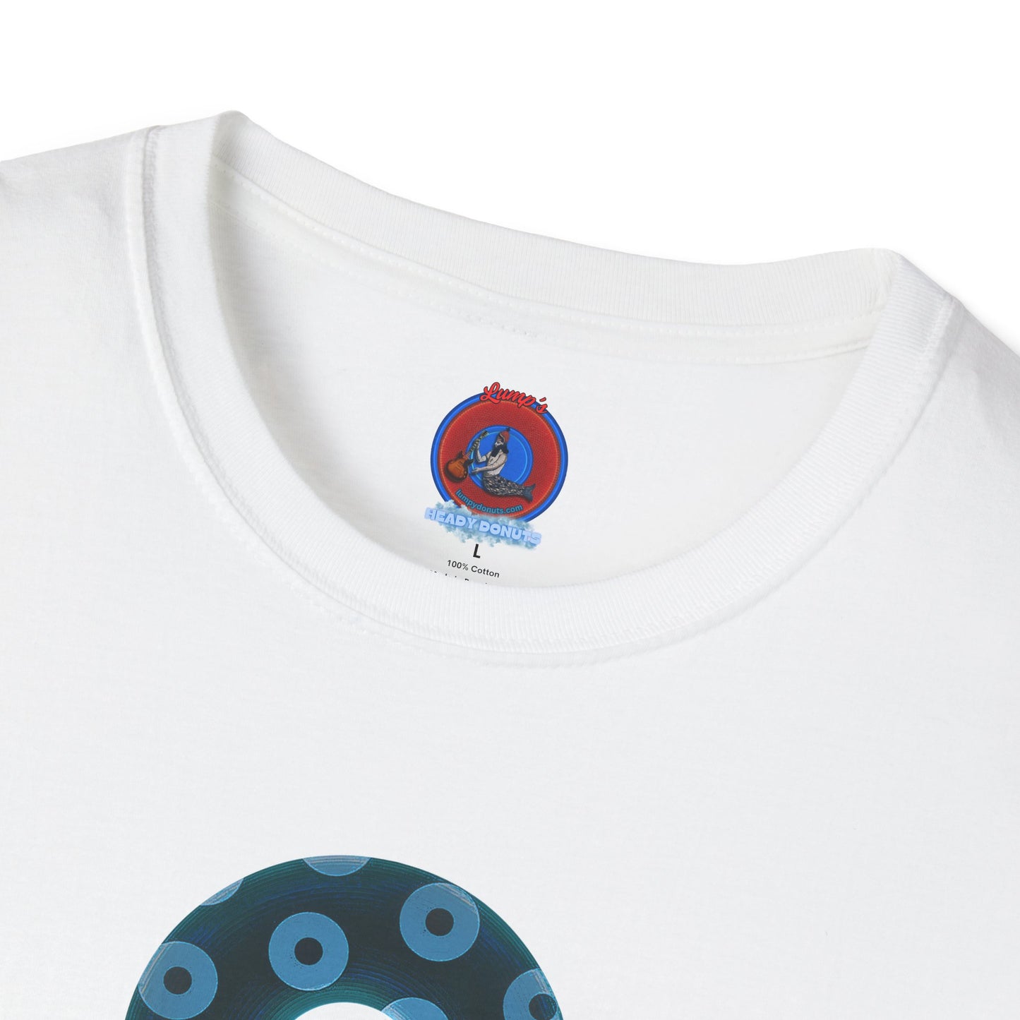 Plain Donuts/Unisex Soft-Style - "Plain Blimpy Paradoxical Donuts" - dark teal/light blue donuts