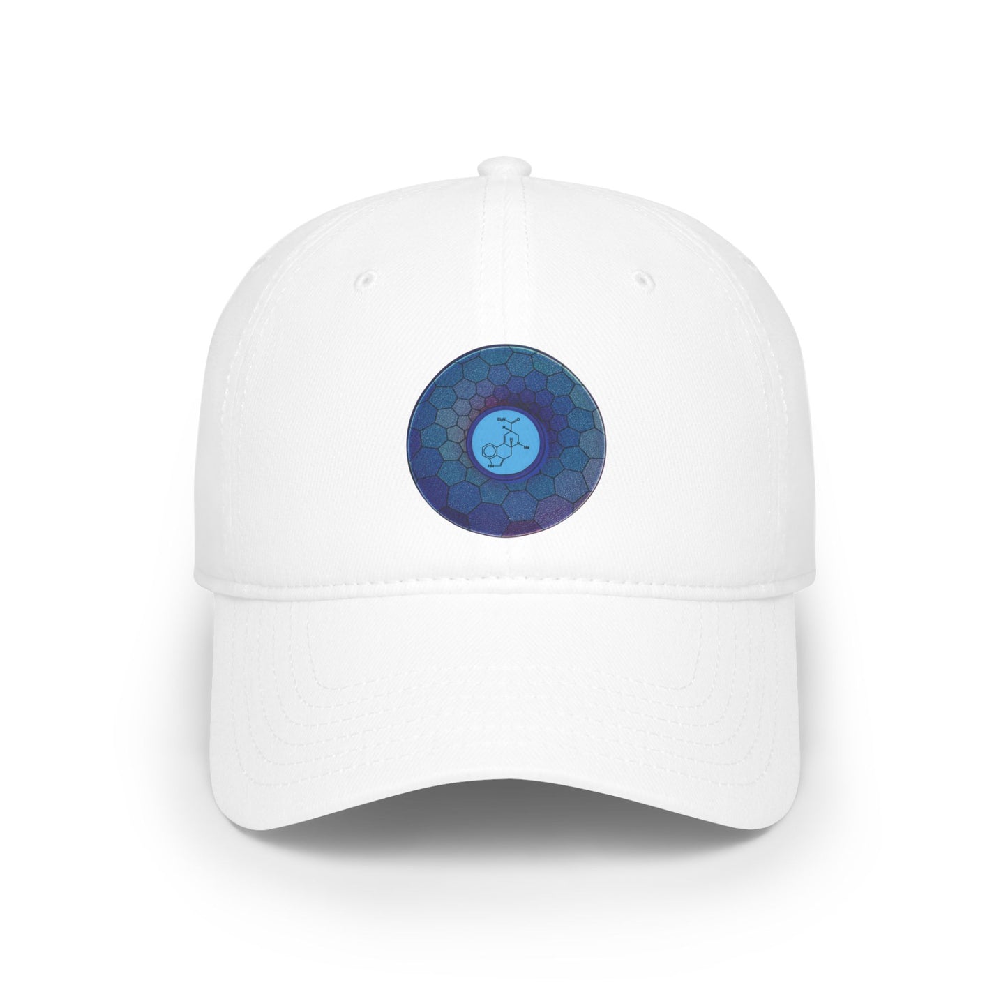 Lumpy Donut Baseball Cap - "Dr. Albert Hofmann" - variant 2 - blue hexadonut w/