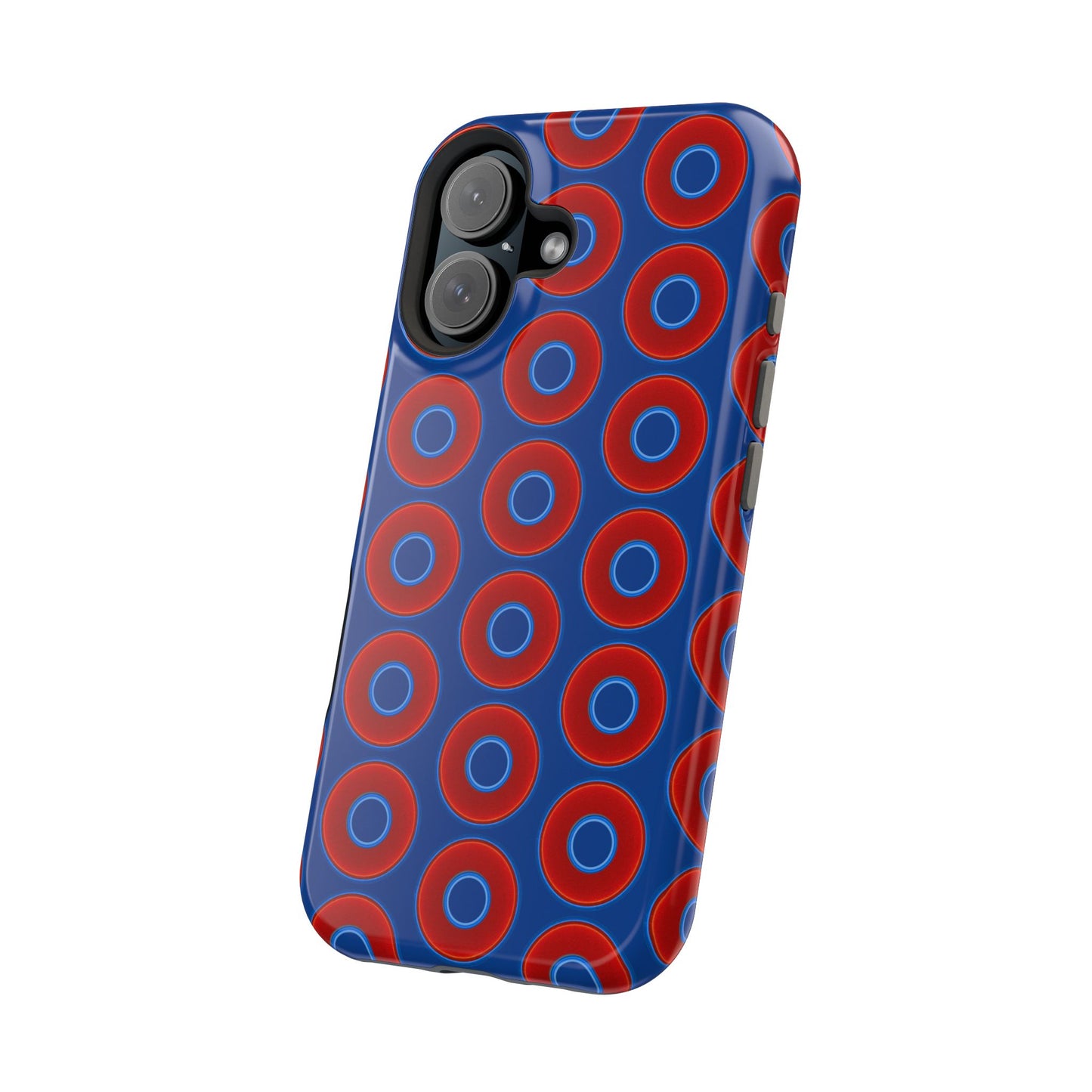 Magnetic Tough Donut Case - red vivid donut print w/dark blue background