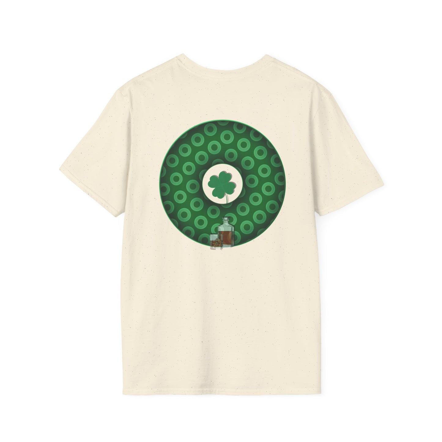 Classic Donut Tee - Unisex Soft-Style - "Patron Saint of Donuts" - St. Patrick's Day Donut - w/whiskey - holiday edition - variant 2