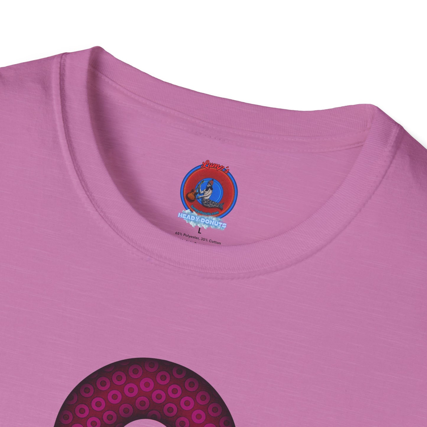 Plain Donuts/Unisex Soft-Style - "Plain Paradoxical Grided Donuts" - dark magenta/burgundy donuts